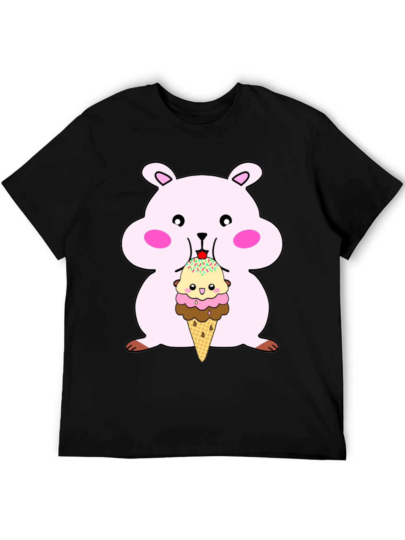 Hamster Eating Ice Cream Graphic Tee