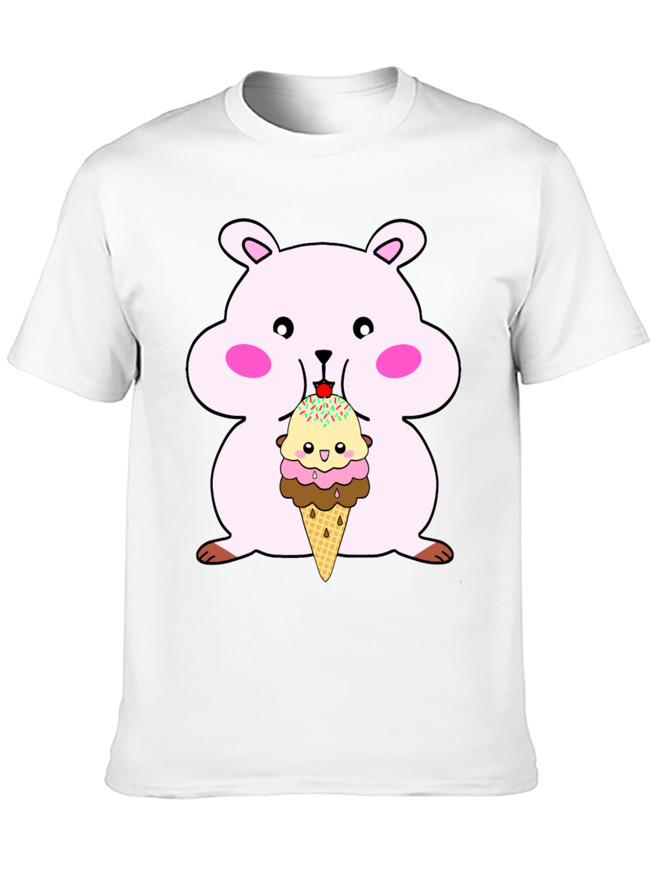 Hamster Eating Ice Cream Graphic Tee