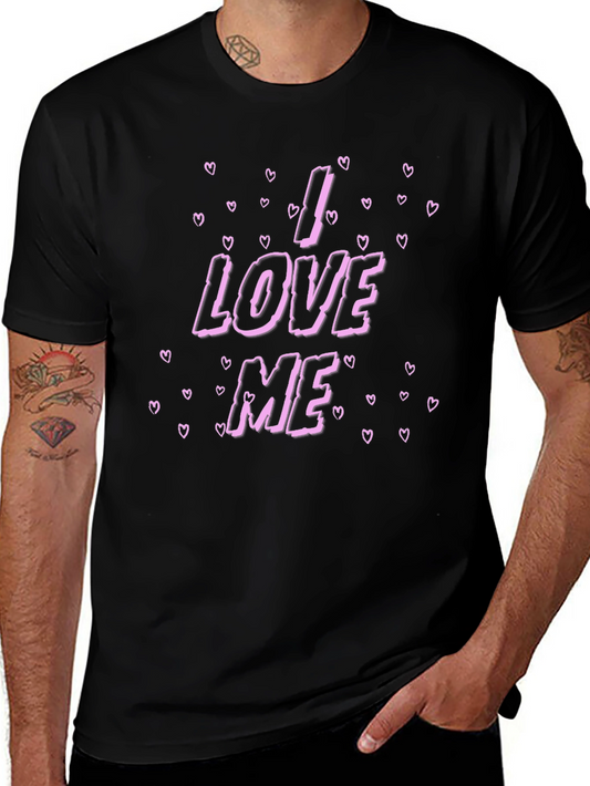 I Love Me Graphic Tee - Black Crew Neck T-Shirt