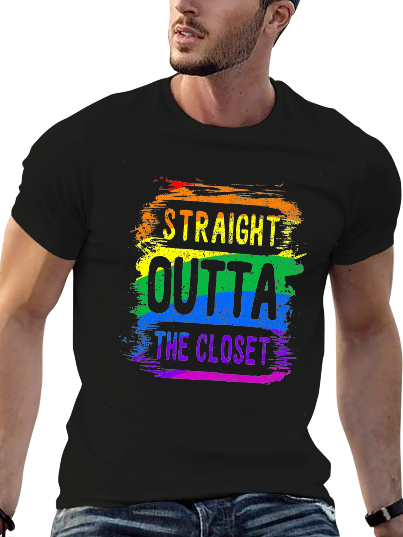 Straight Outta the Closet Rainbow Pride T-Shirt
