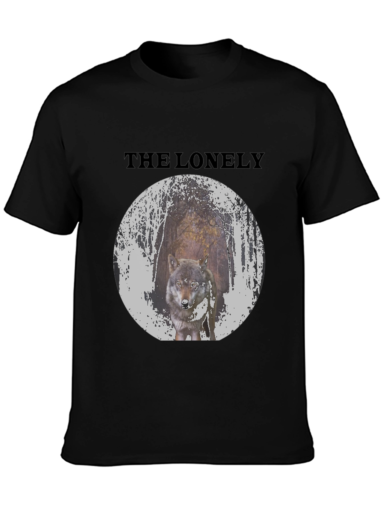 The Lonely Wolf Graphic T-Shirt - Black