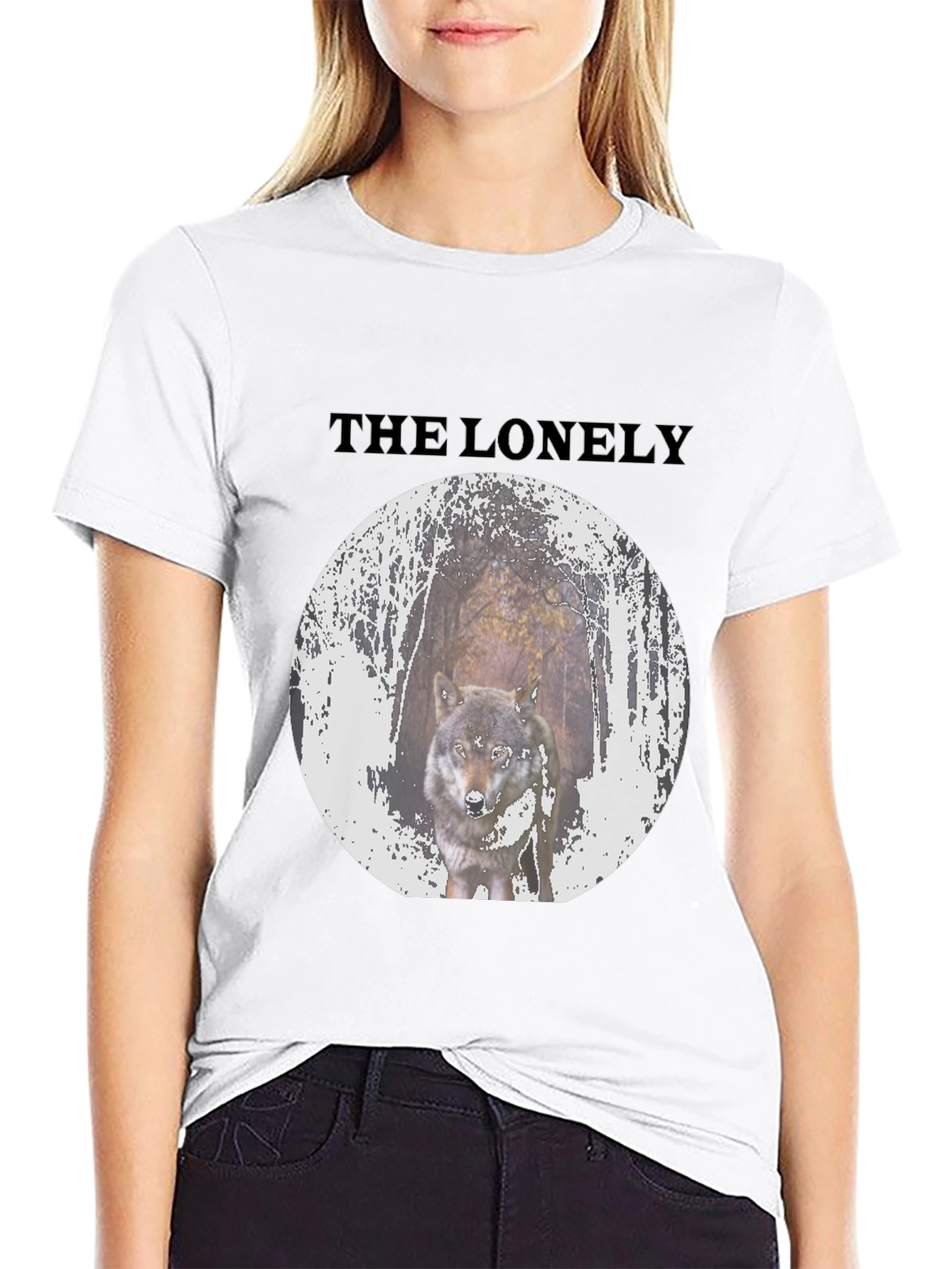 The Lonely Wolf Graphic T-Shirt - Black