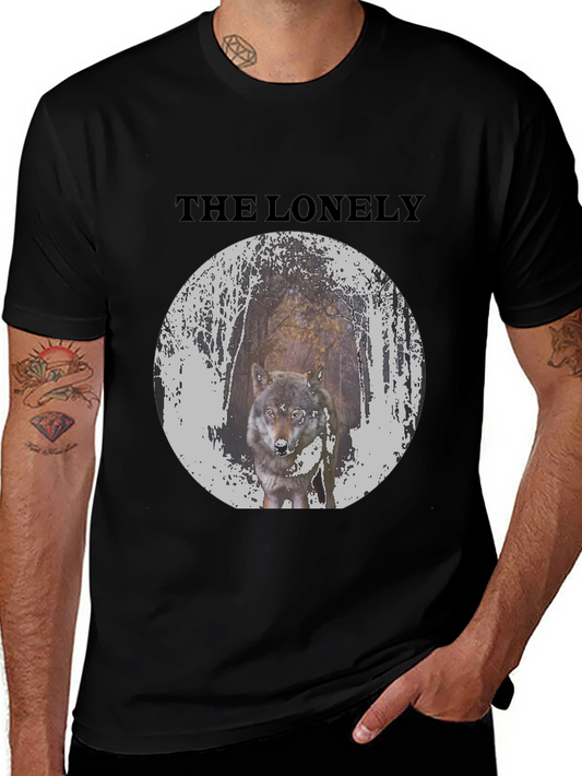 The Lonely Wolf Graphic T-Shirt - Black