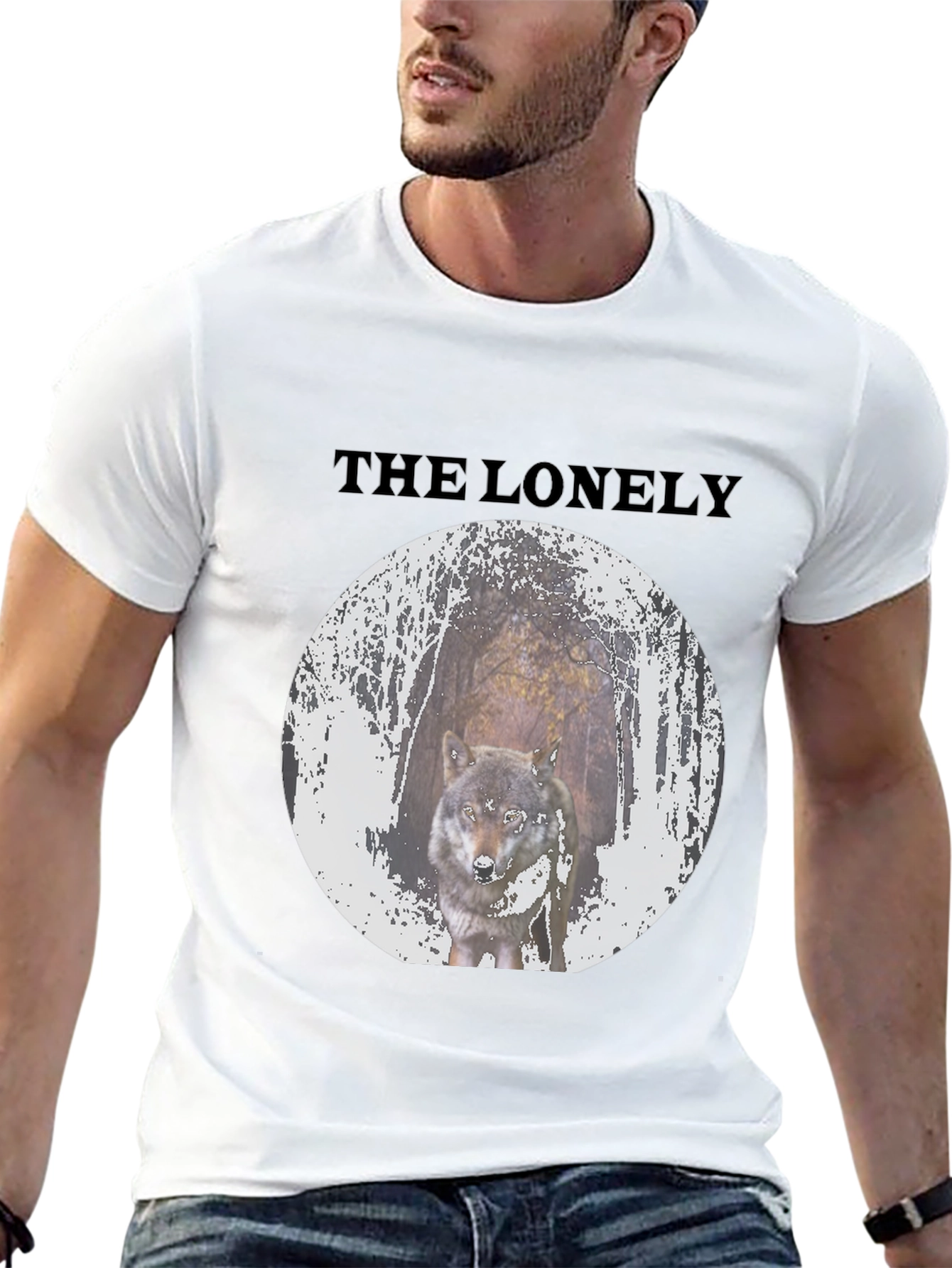 The Lonely Wolf Graphic T-Shirt - Black