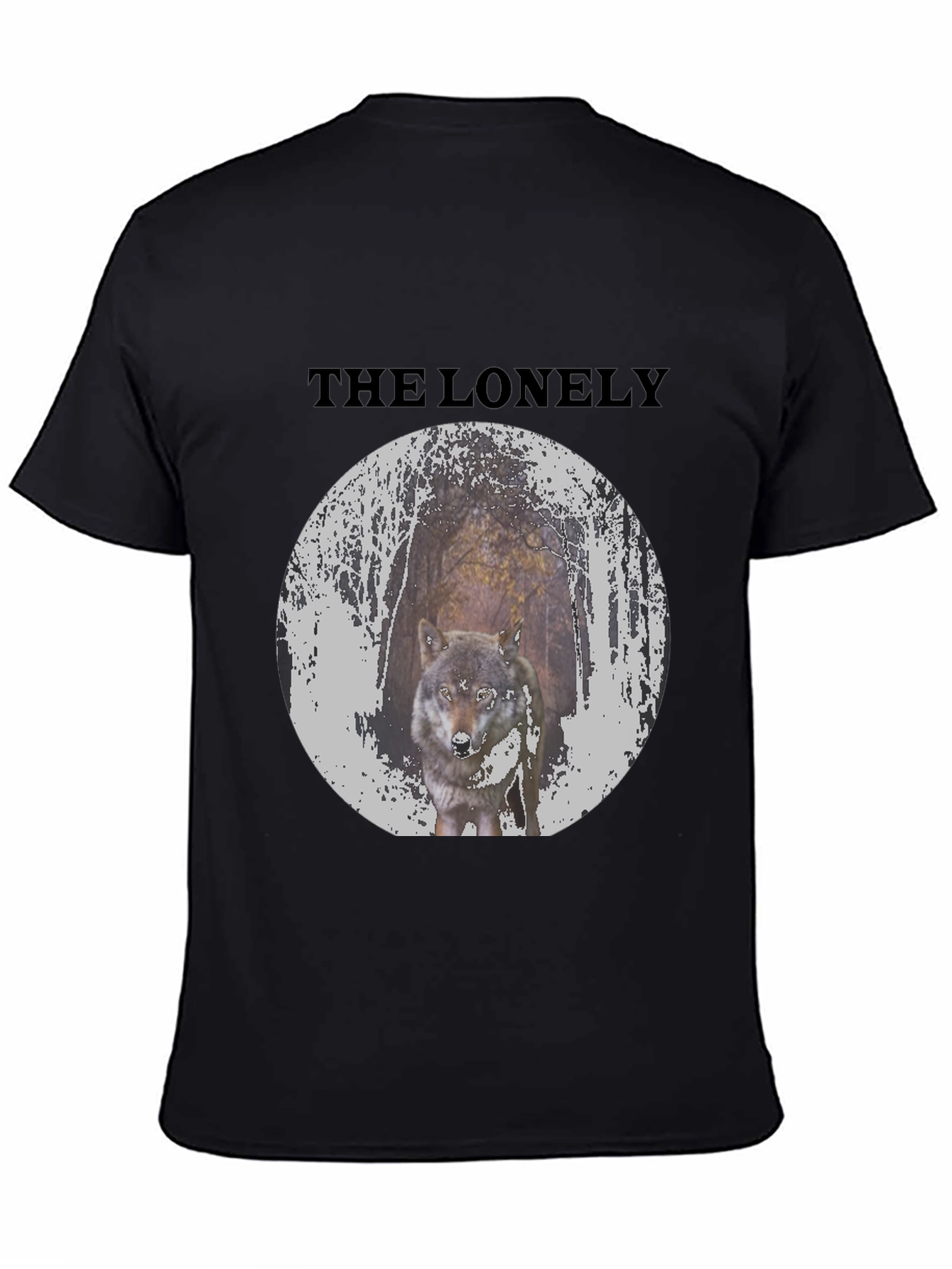 The Lonely Wolf Graphic T-Shirt - Black