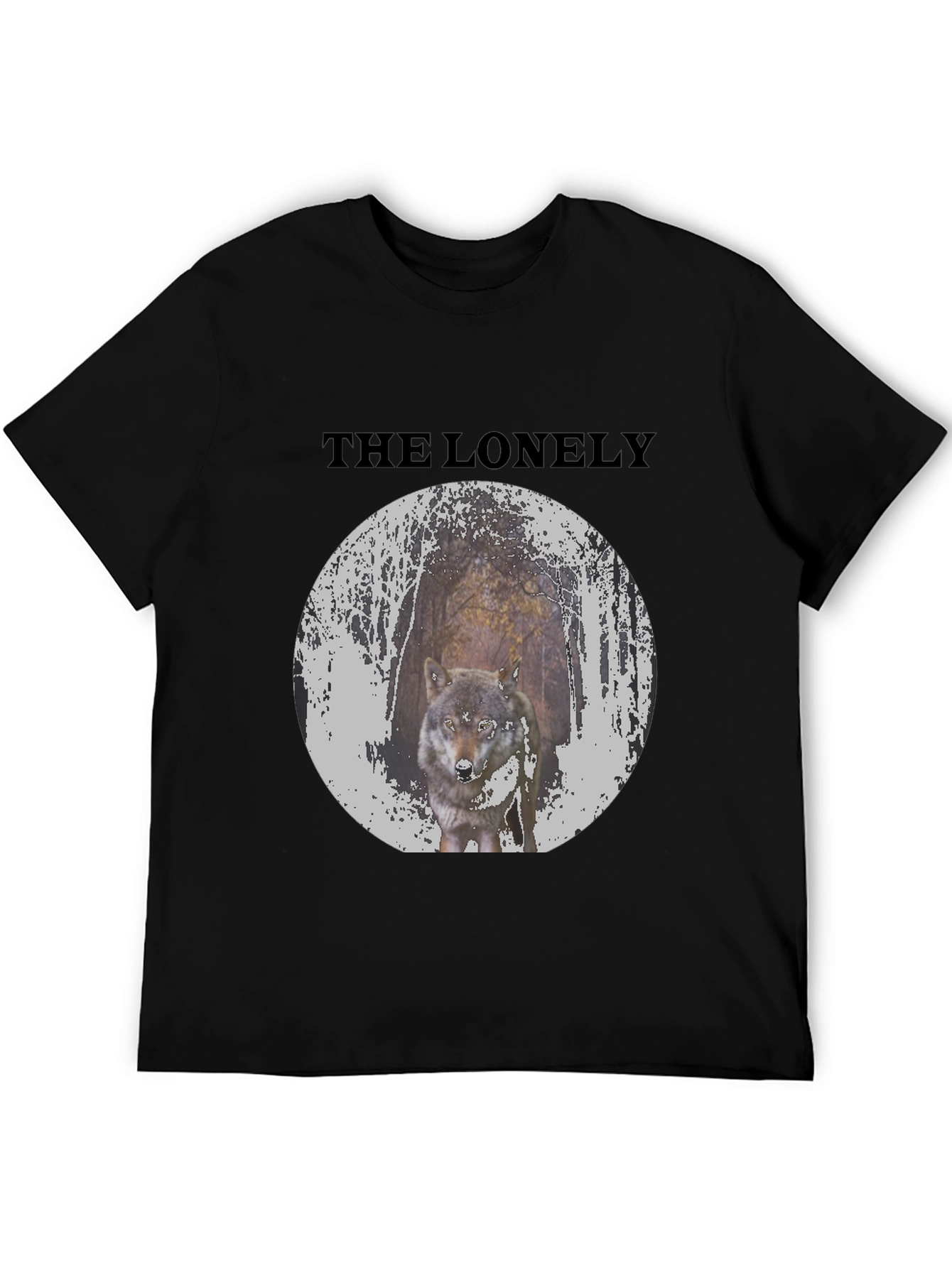 The Lonely Wolf Graphic T-Shirt - Black
