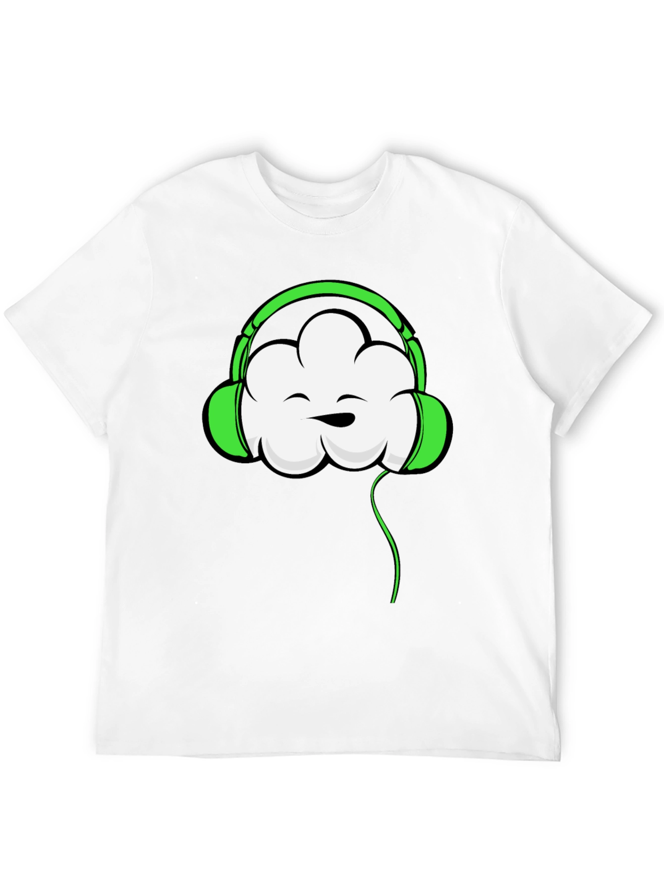 Cool Cloud Headphones Graphic T-Shirt - Black