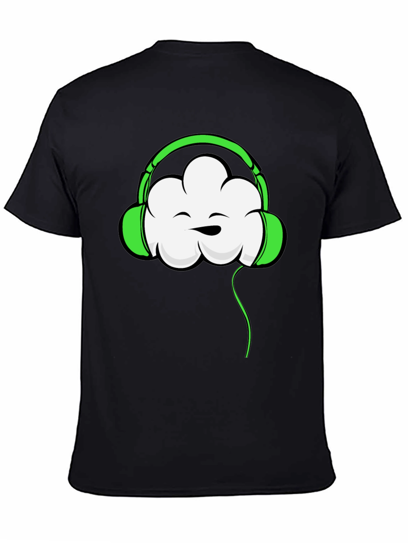 Cool Cloud Headphones Graphic T-Shirt - Black