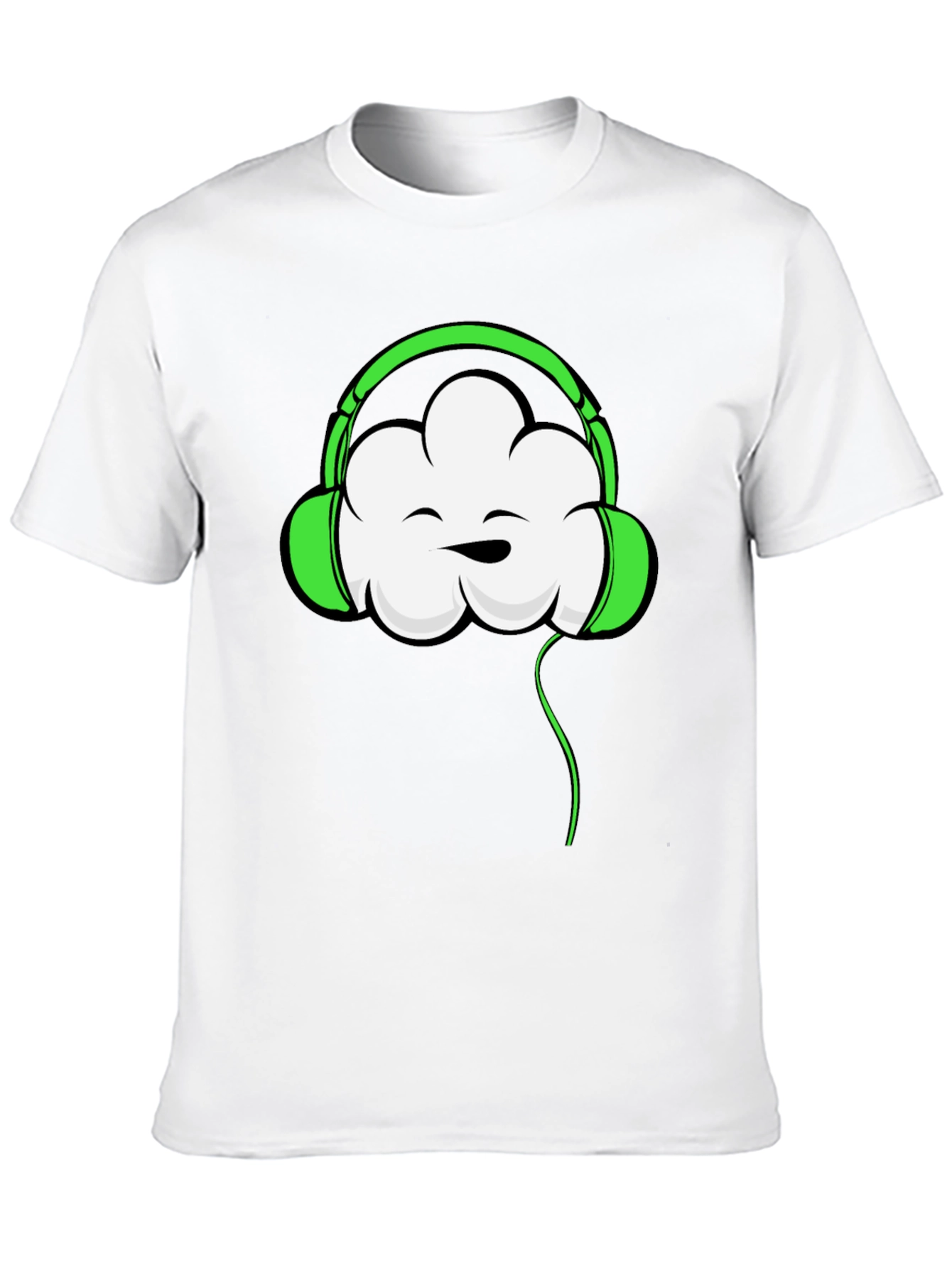 Cool Cloud Headphones Graphic T-Shirt - Black