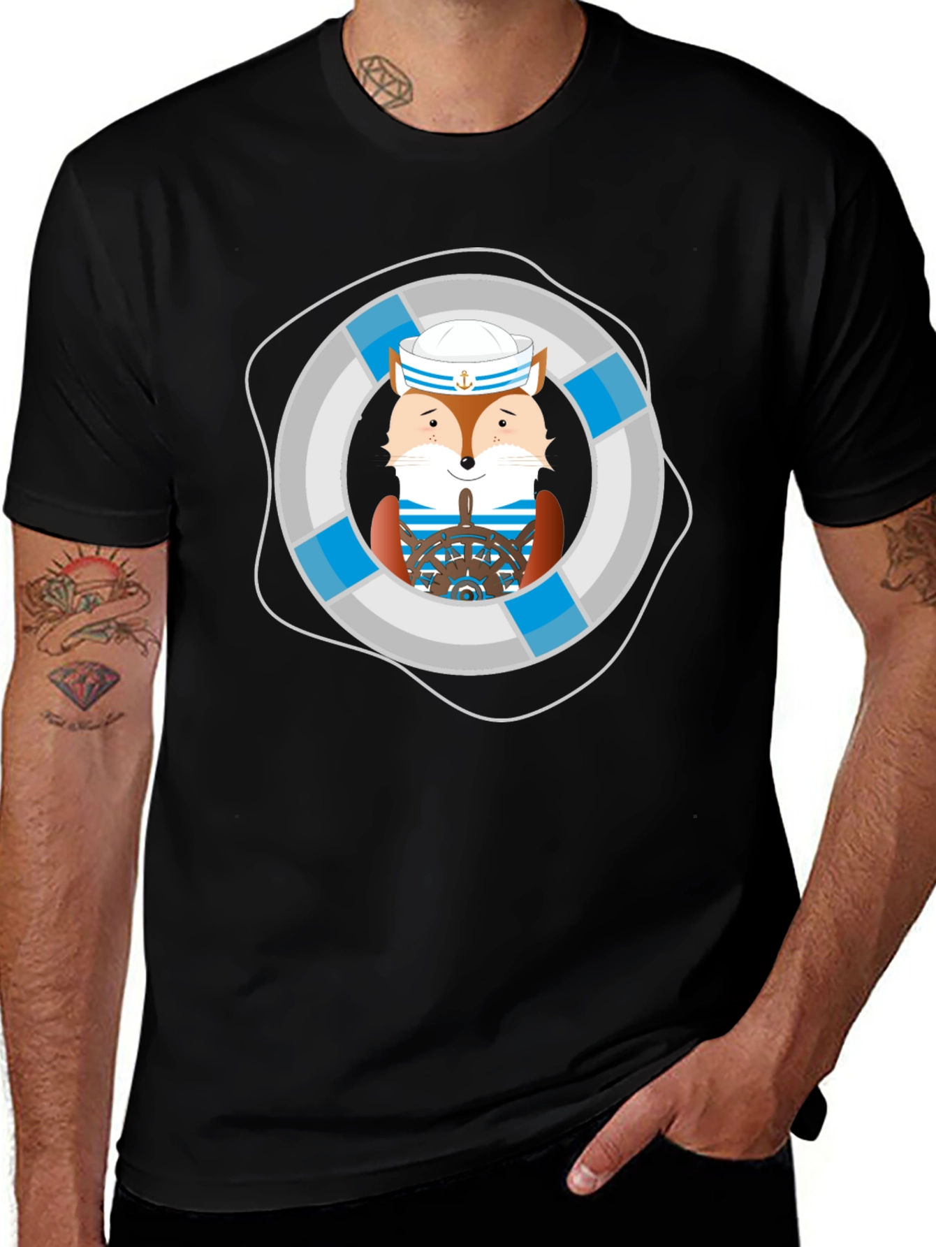 Fox Sailor Graphic Tee - Nautical Style