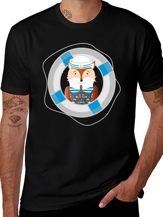 Fox Sailor Graphic Tee - Nautical Style