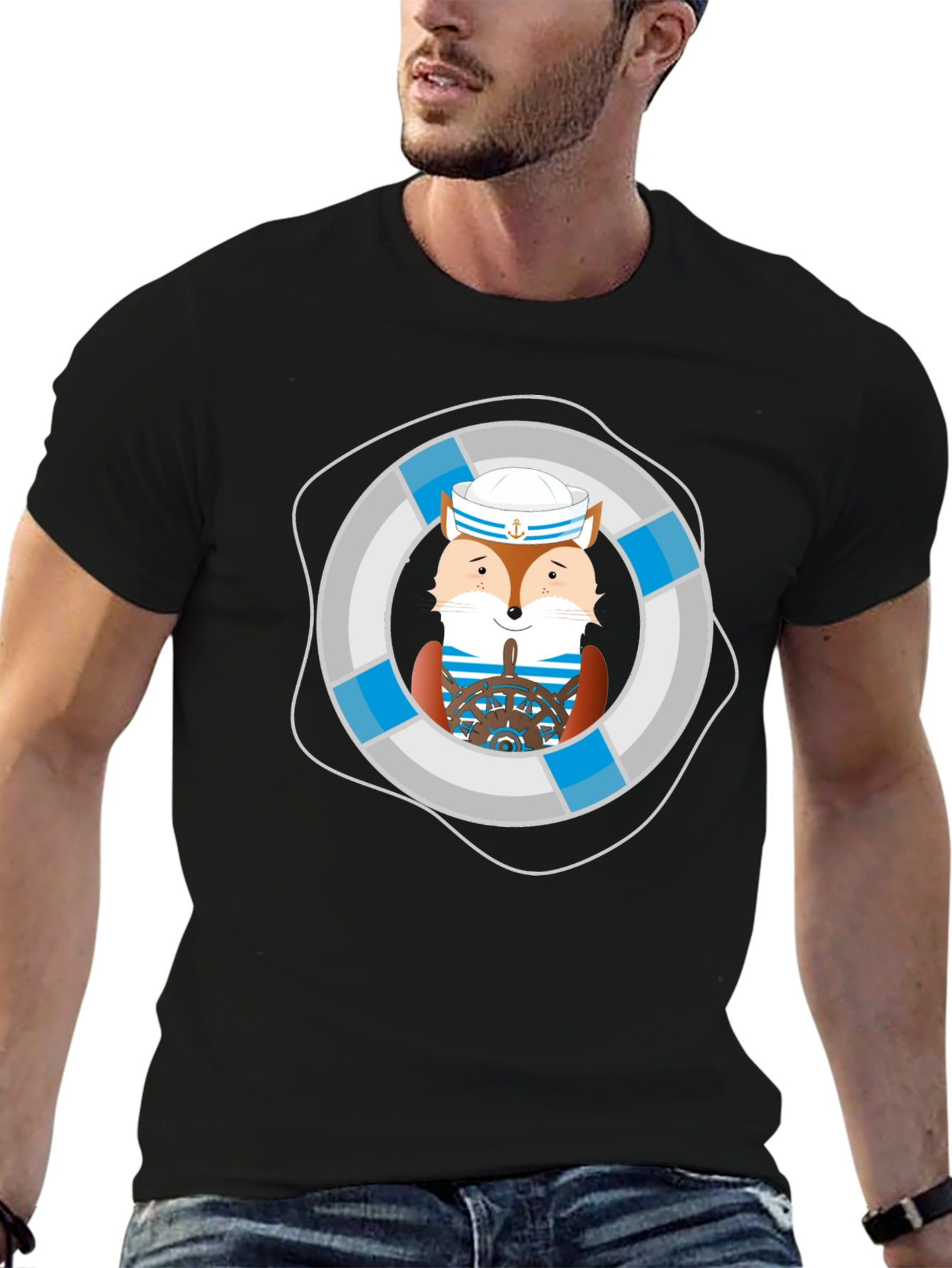 Fox Sailor Graphic Tee - Nautical Style