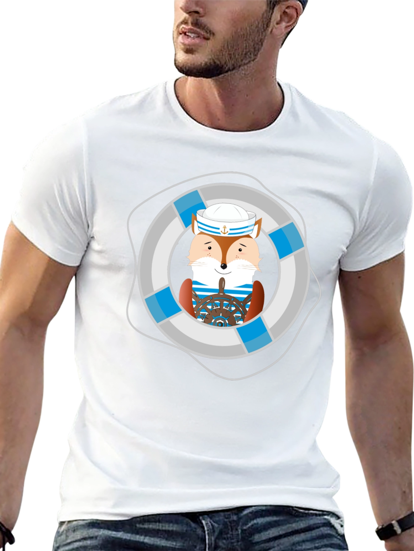Fox Sailor Graphic Tee - Nautical Style
