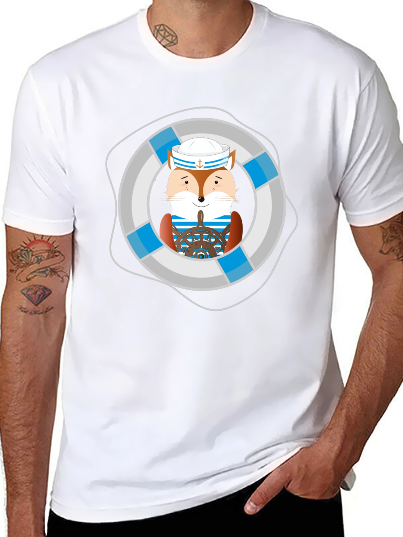 Fox Sailor Graphic Tee - Nautical Style