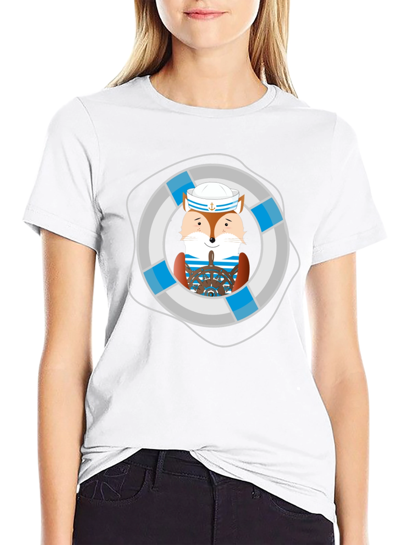 Fox Sailor Graphic Tee - Nautical Style