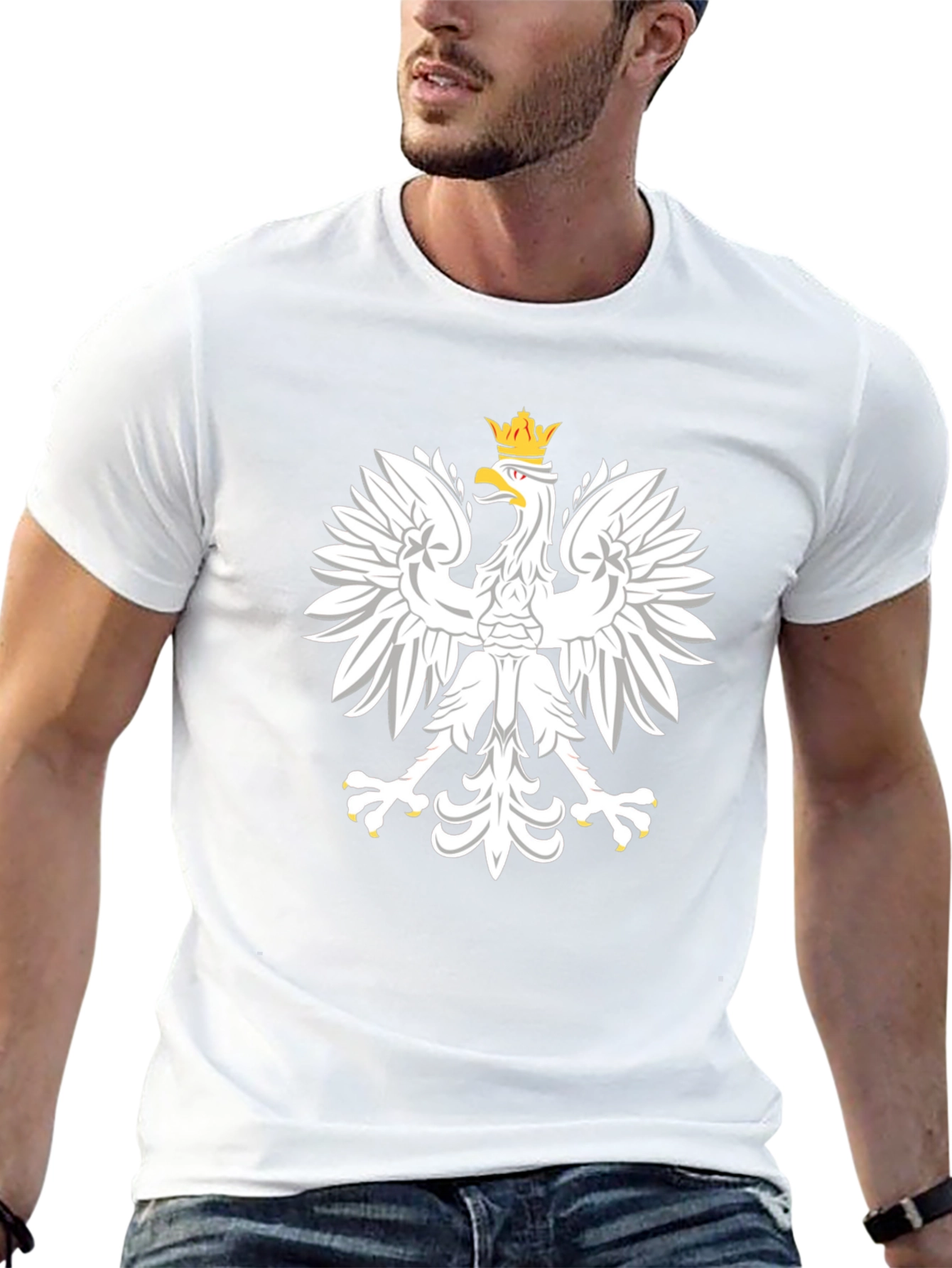 Polish Eagle T-Shirt - White Eagle on Black Tee