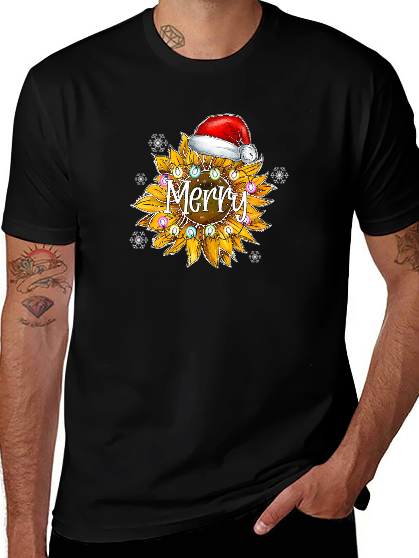 Merry Sunflower Christmas T-Shirt