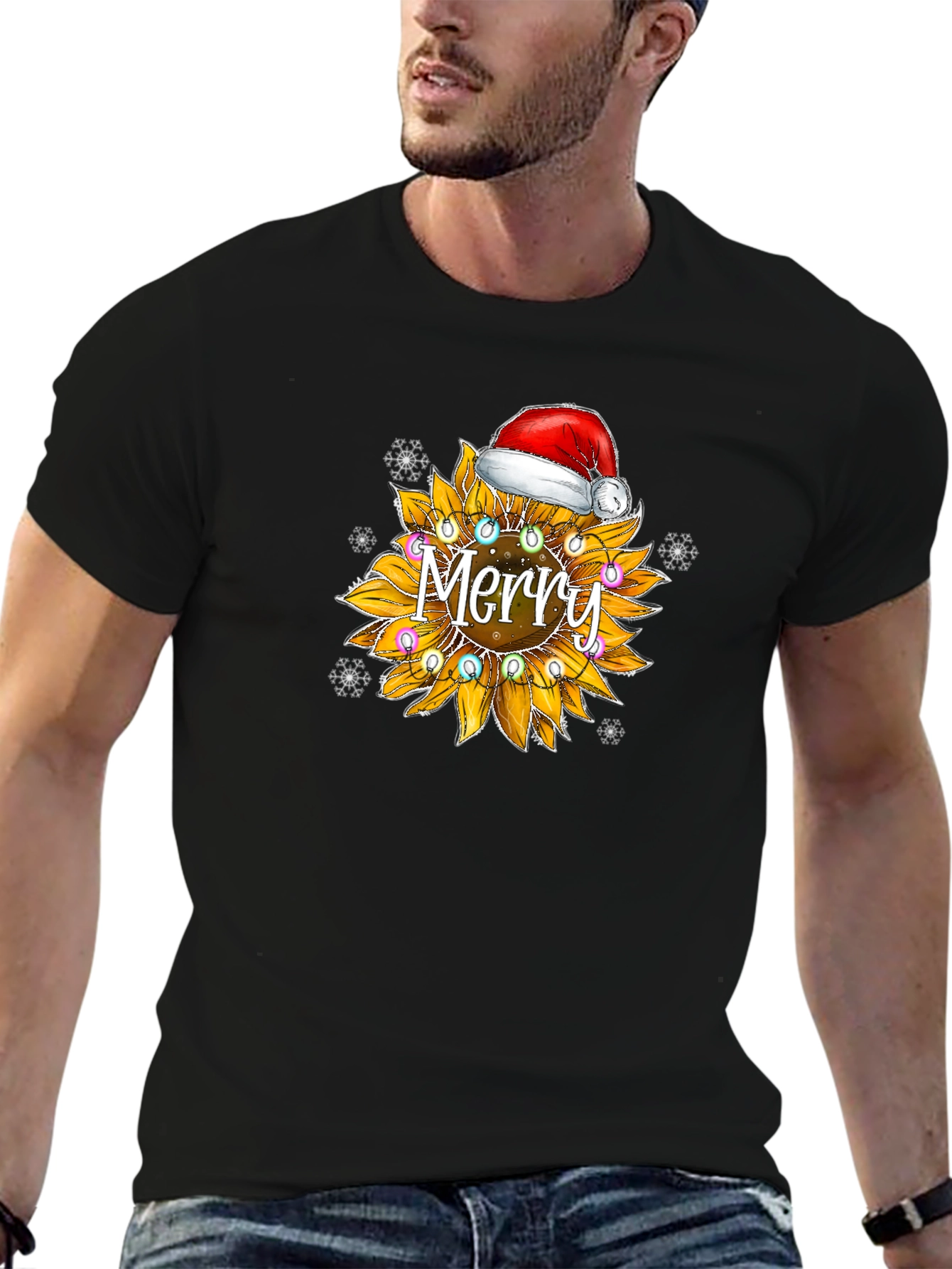 Merry Sunflower Christmas T-Shirt