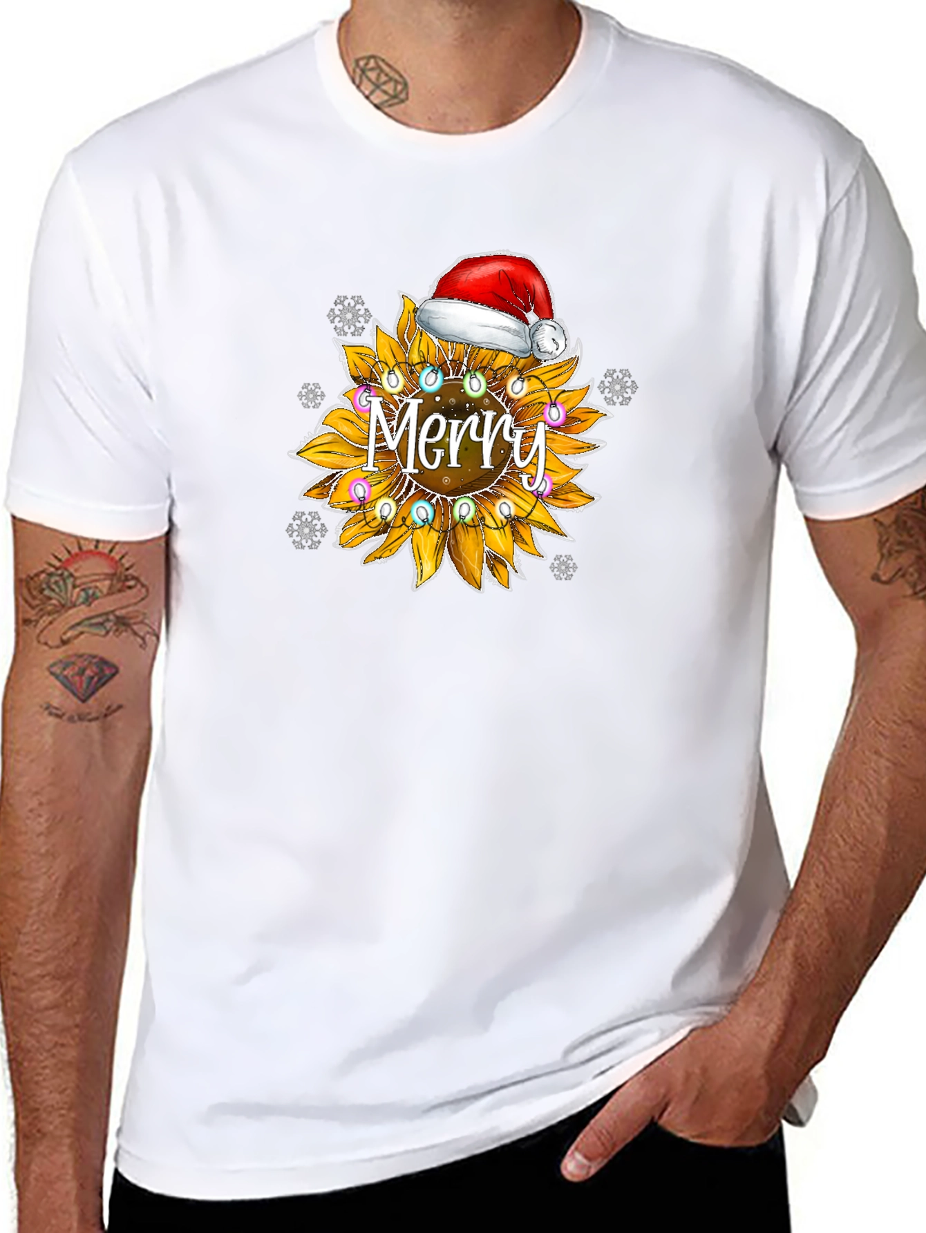 Merry Sunflower Christmas T-Shirt