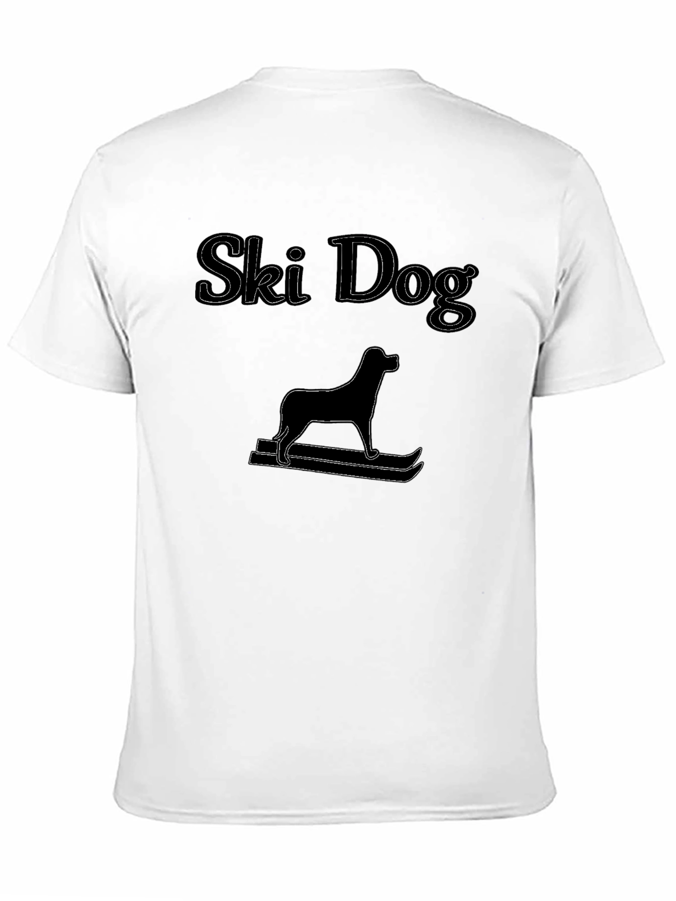 Ski Dog Graphic Tee - Black Cotton T-Shirt