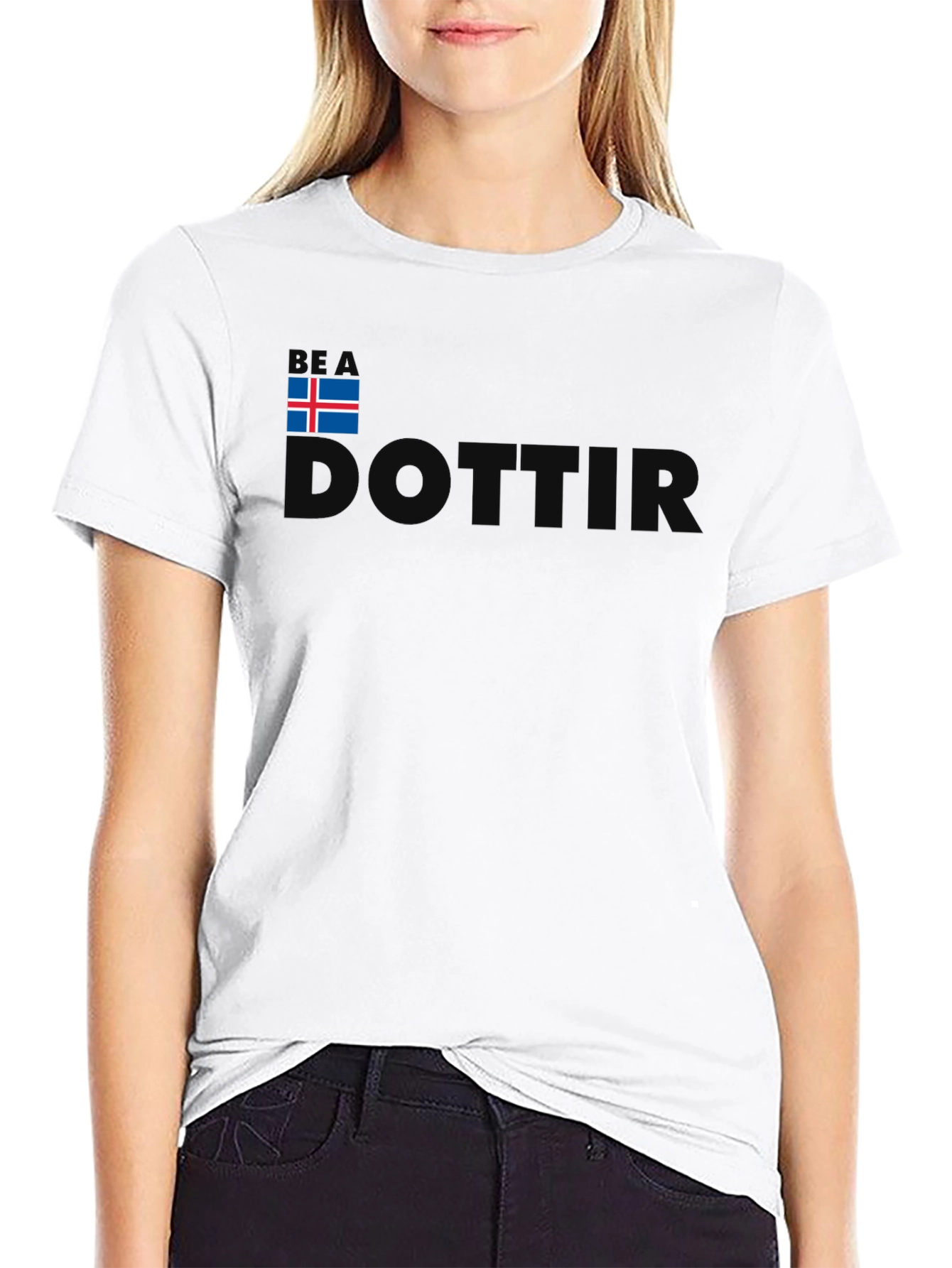 Iceland Flag Dottir Black T-Shirt