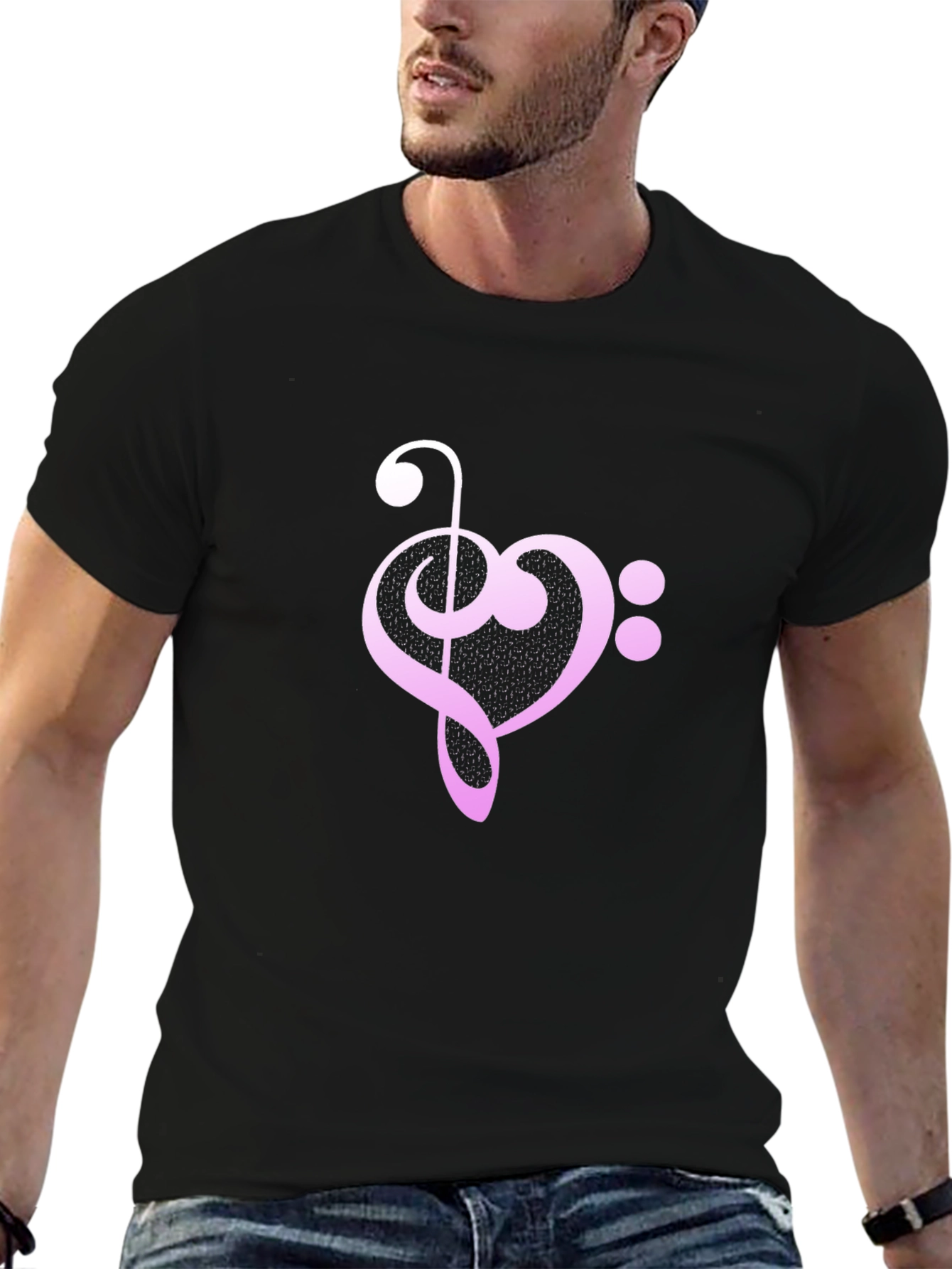 Musical Heart Graphic Tee - Black