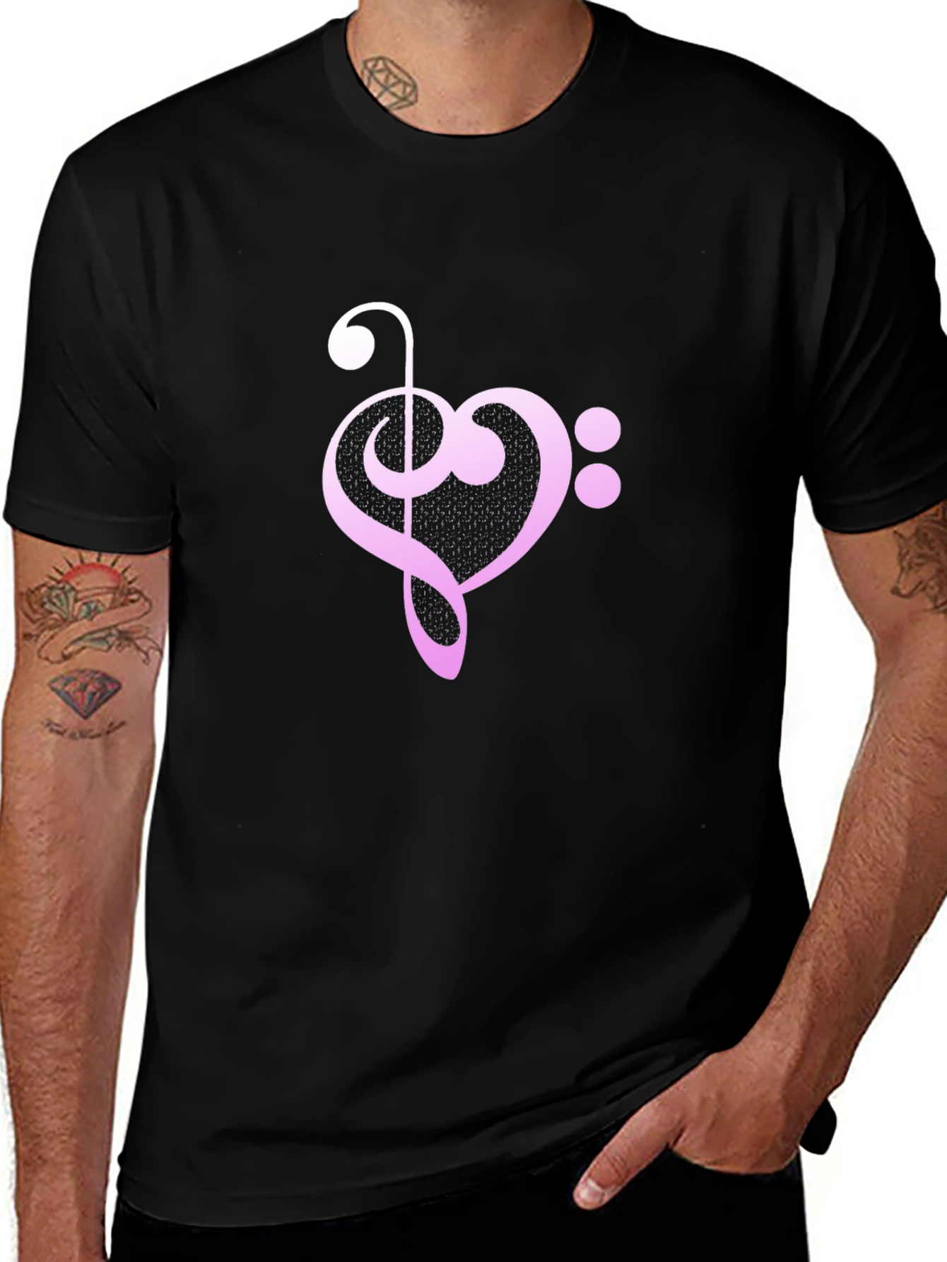 Musical Heart Graphic Tee - Black