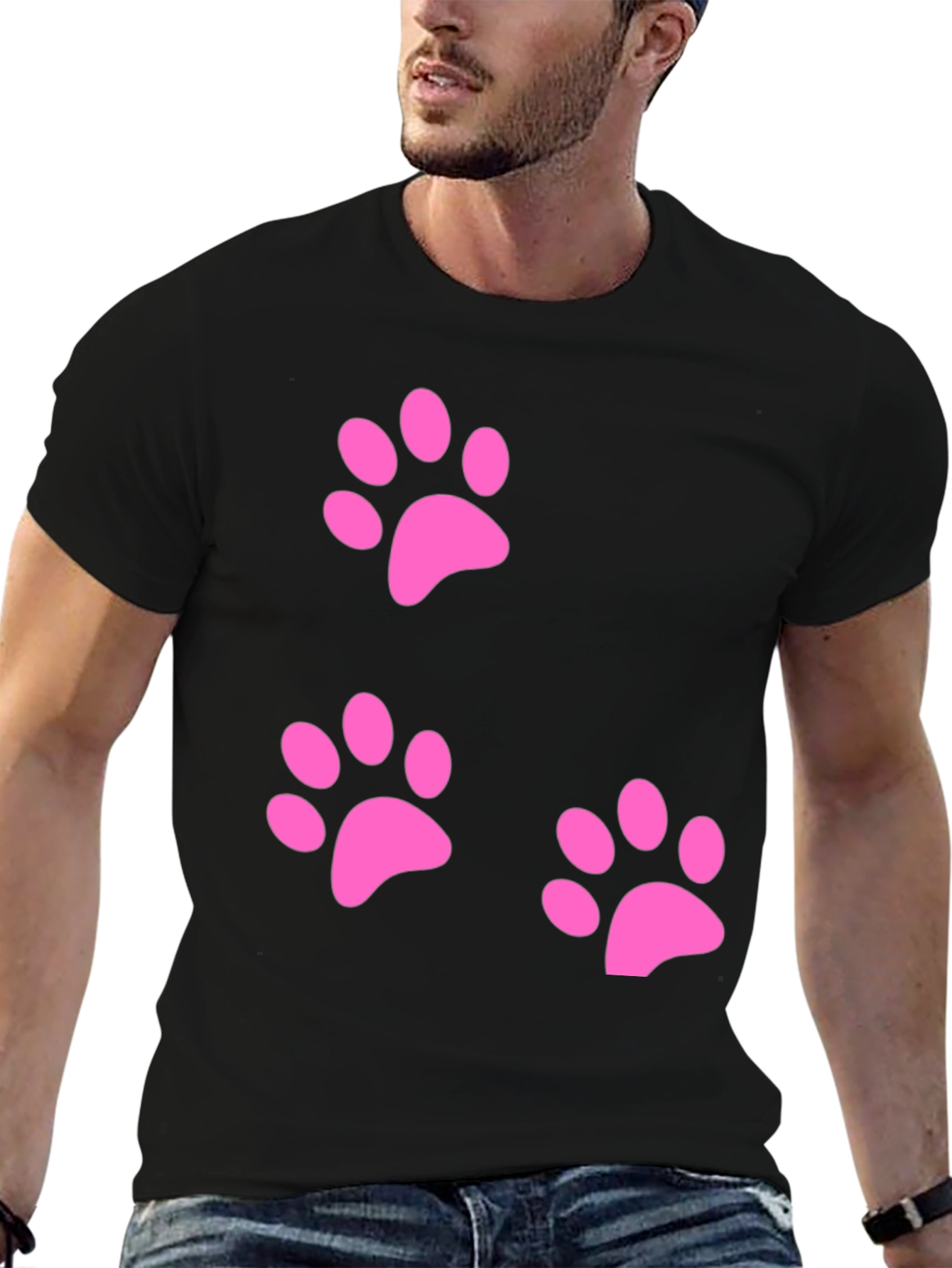 Pink Paw Print T-Shirt - Casual Comfort