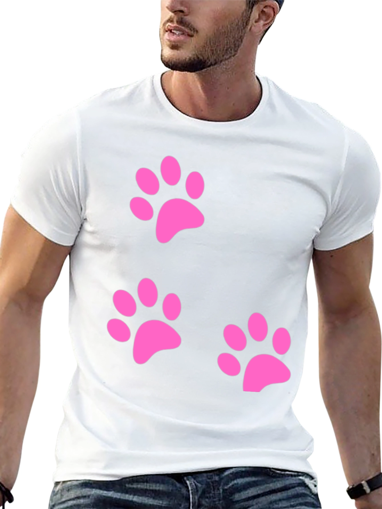 Pink Paw Print T-Shirt - Casual Comfort