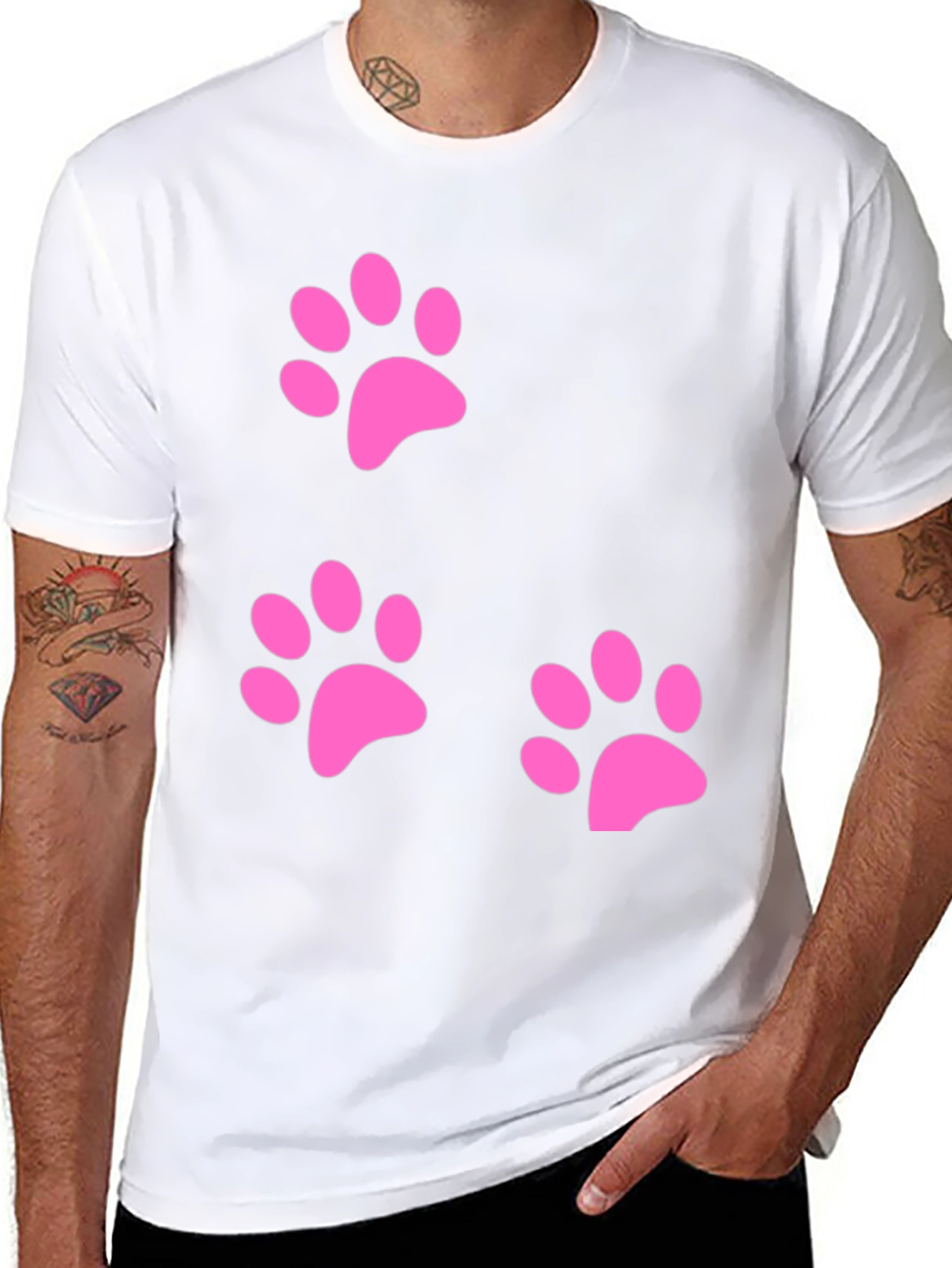 Pink Paw Print T-Shirt - Casual Comfort