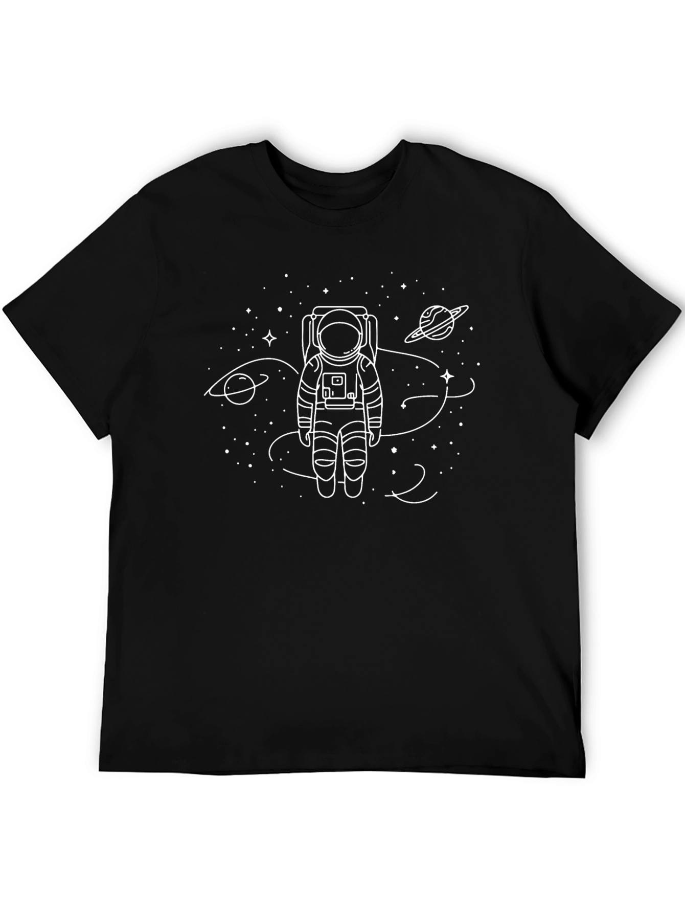 Astronaut Space T-Shirt - Black Graphic Tee