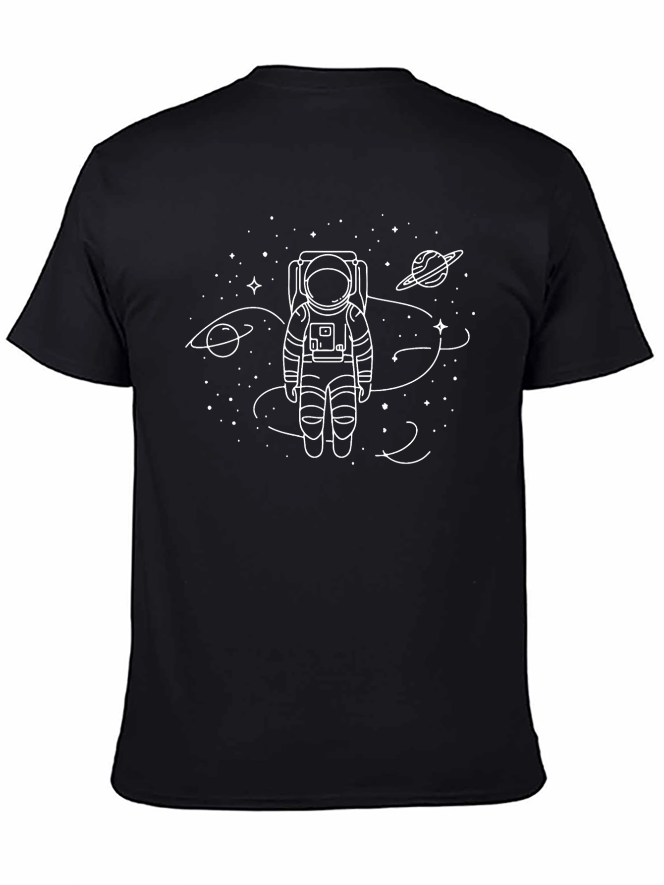 Astronaut Space T-Shirt - Black Graphic Tee