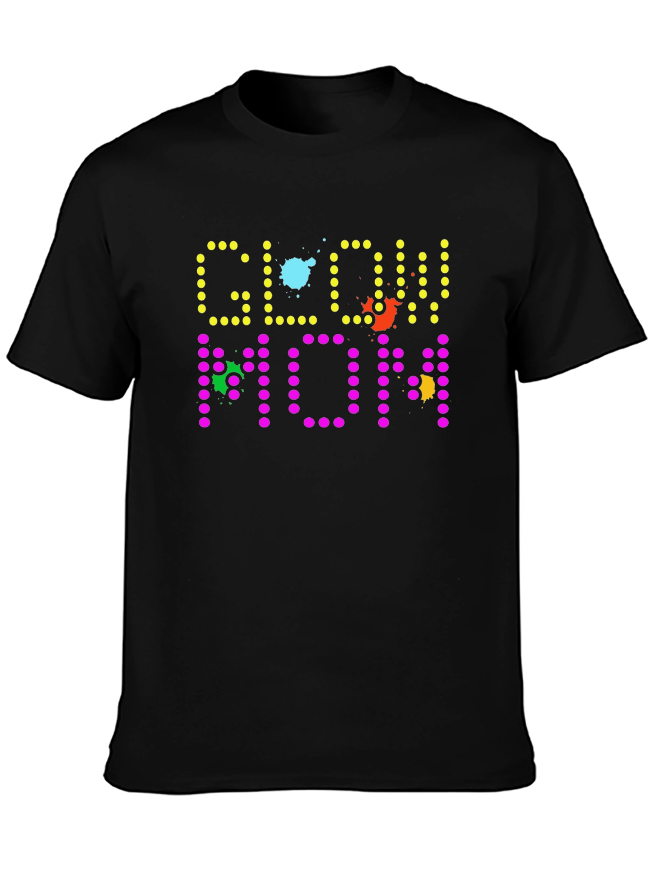 Glow Mom Black T-Shirt - Novelty Graphic Tee