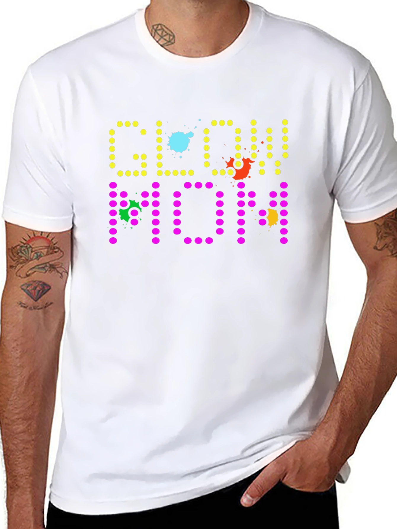 Glow Mom Black T-Shirt - Novelty Graphic Tee