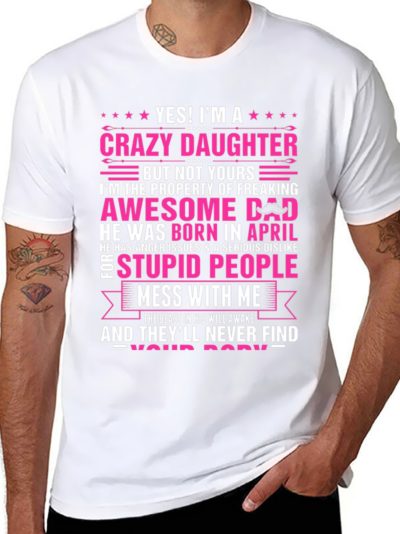 Crazy Daughter Awesome Dad T-Shirt