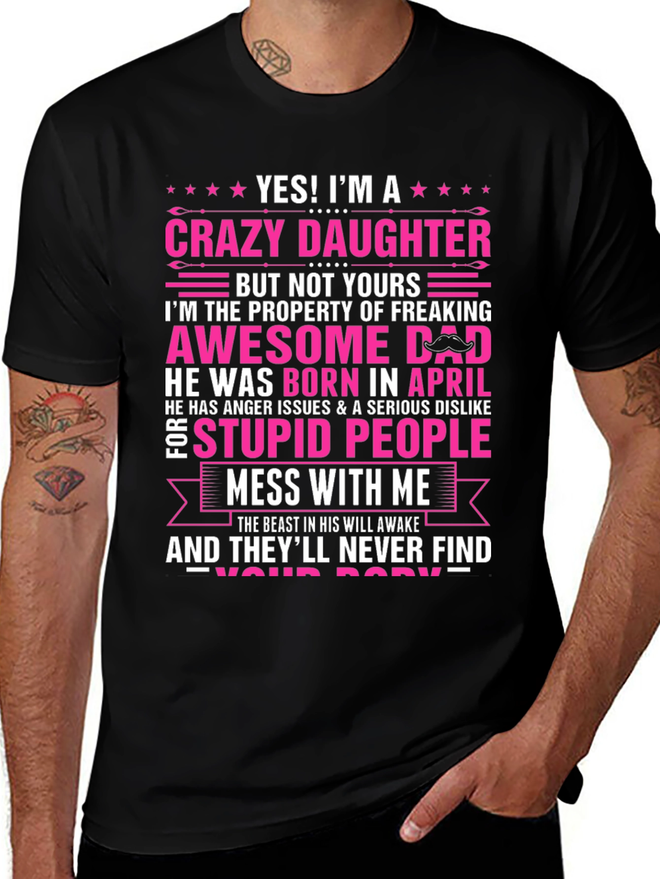 Crazy Daughter Awesome Dad T-Shirt
