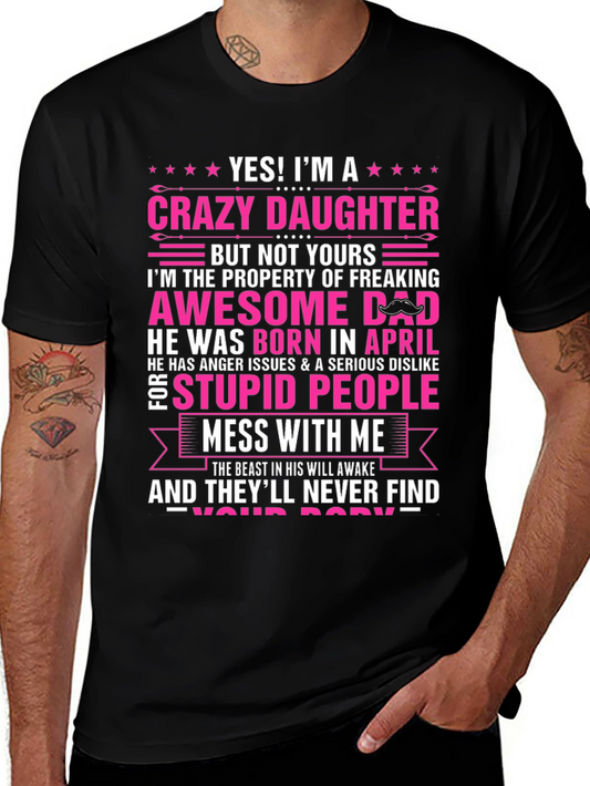 Crazy Daughter Awesome Dad T-Shirt