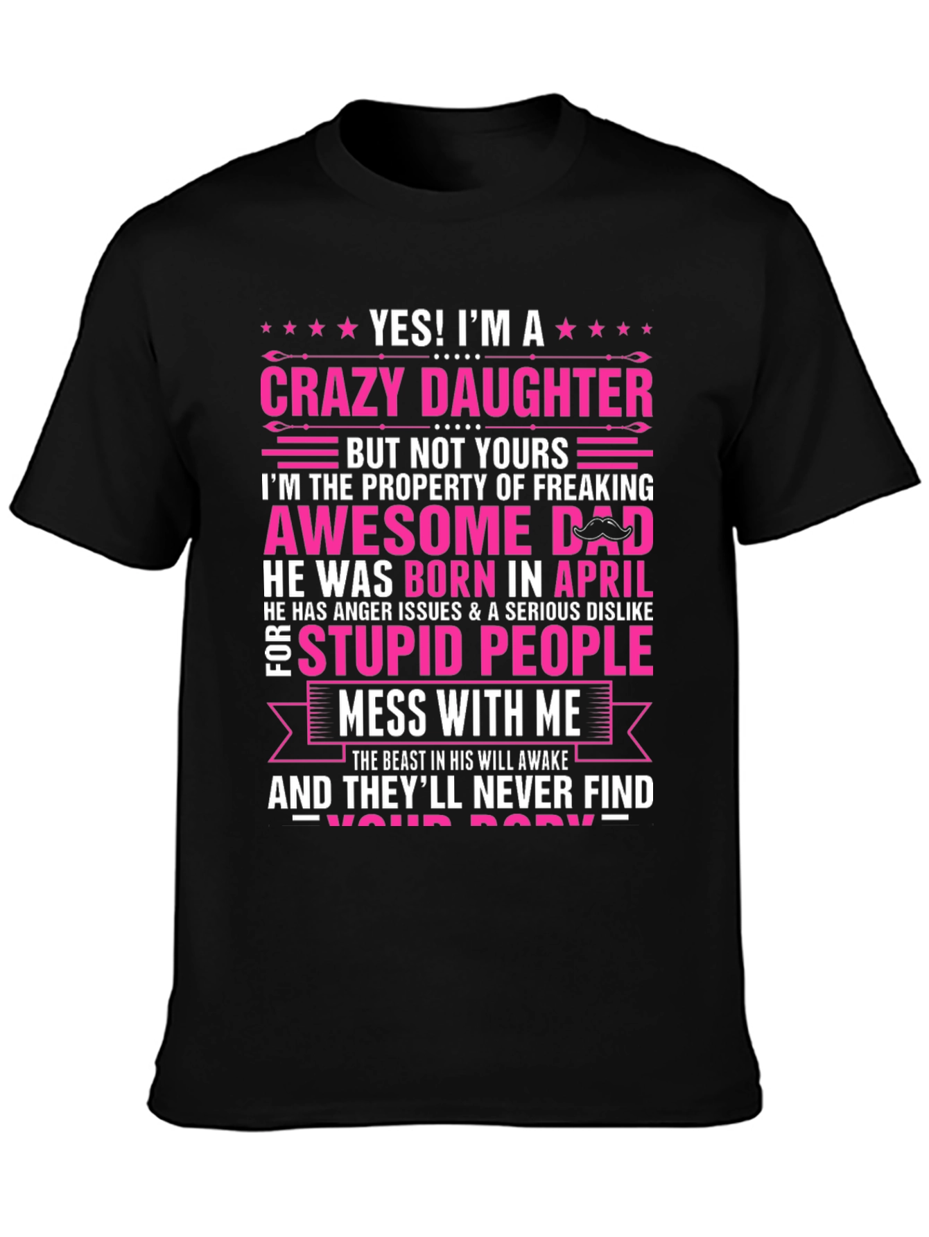 Crazy Daughter Awesome Dad T-Shirt