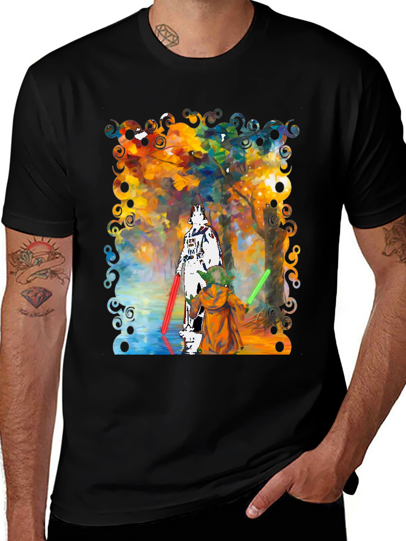 Star Wars Darth Vader Yoda Paint T-Shirt