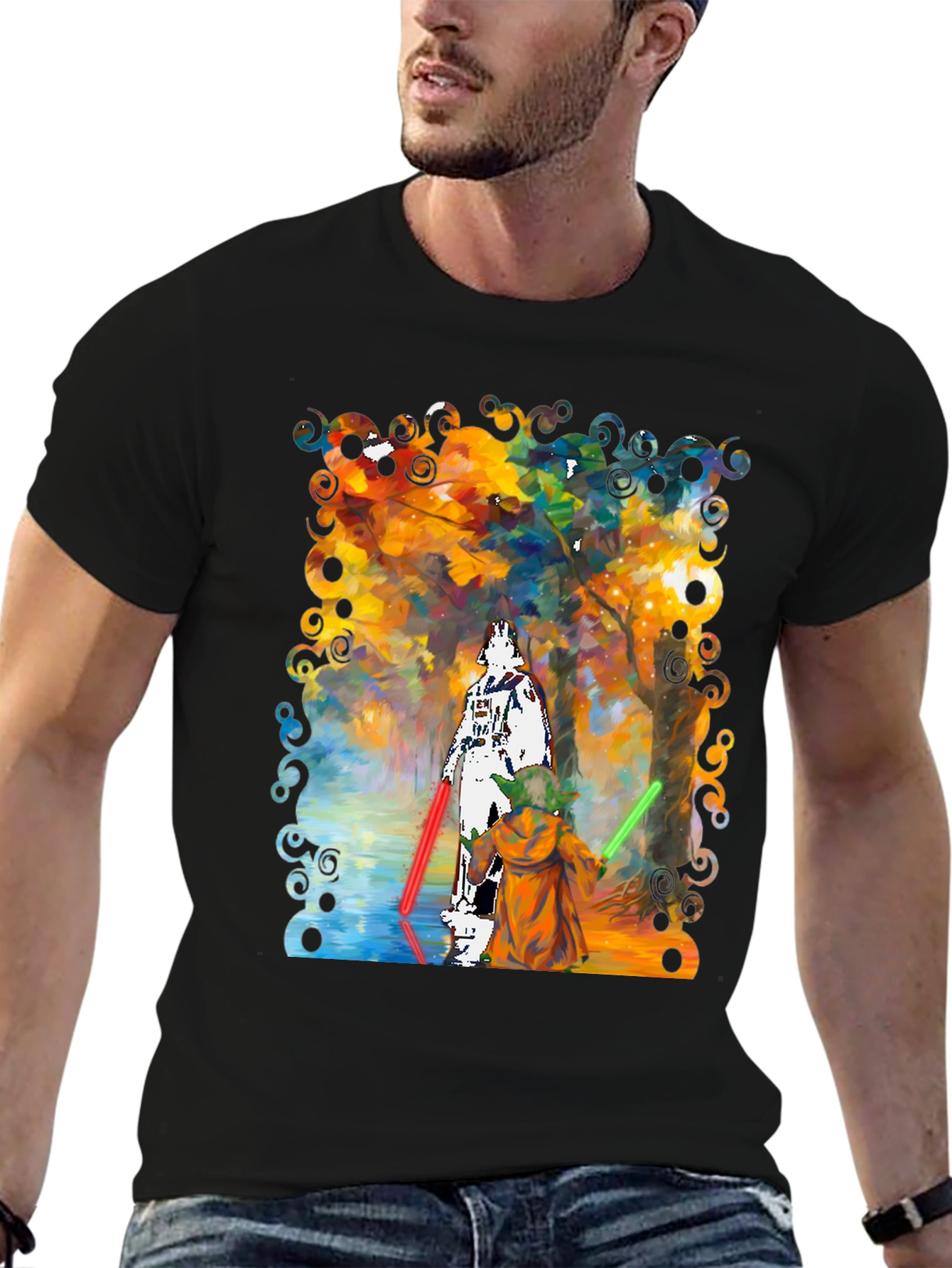 Star Wars Darth Vader Yoda Paint T-Shirt