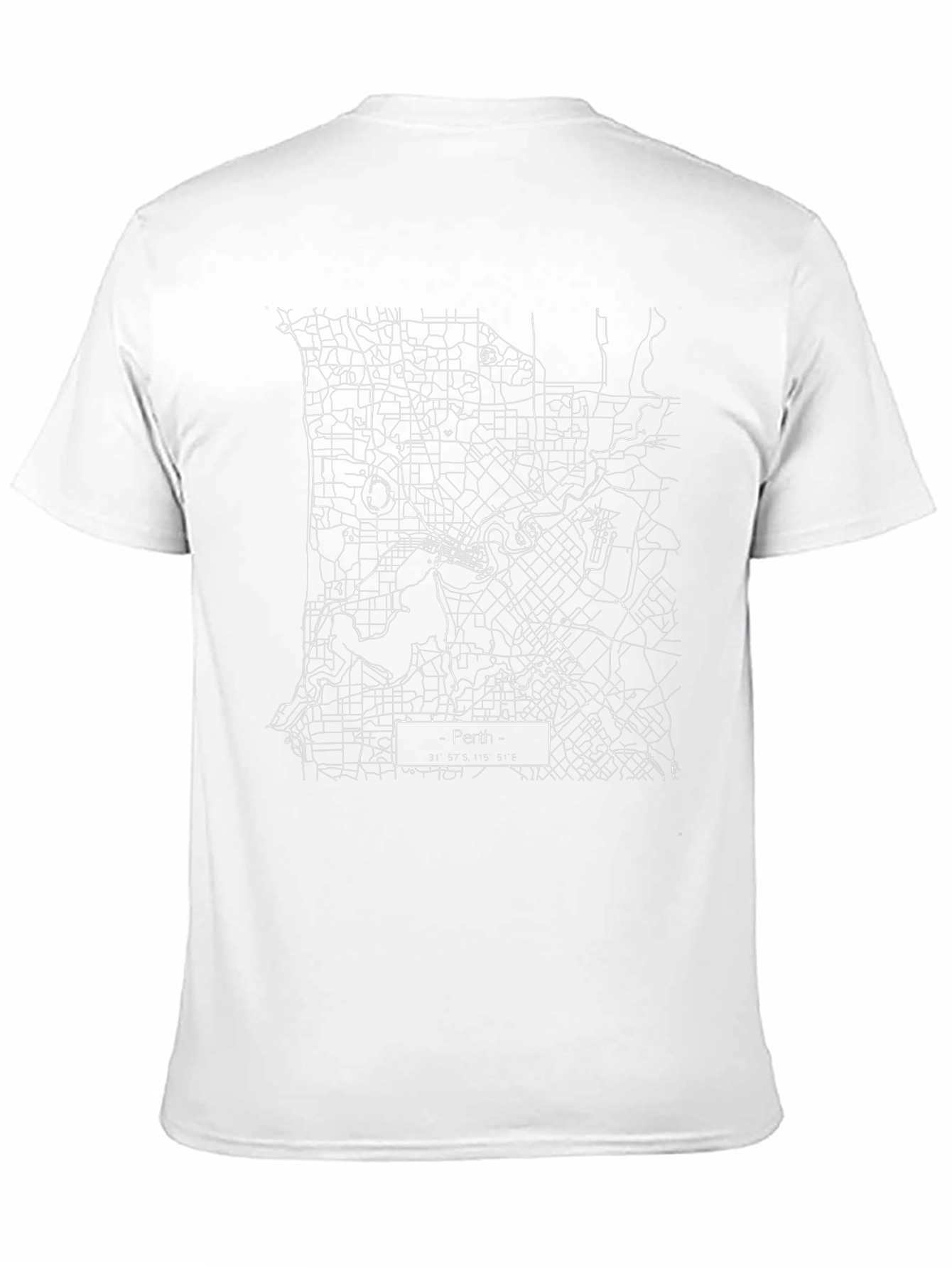Perth City Map Graphic Tee - Black Cotton T-Shirt