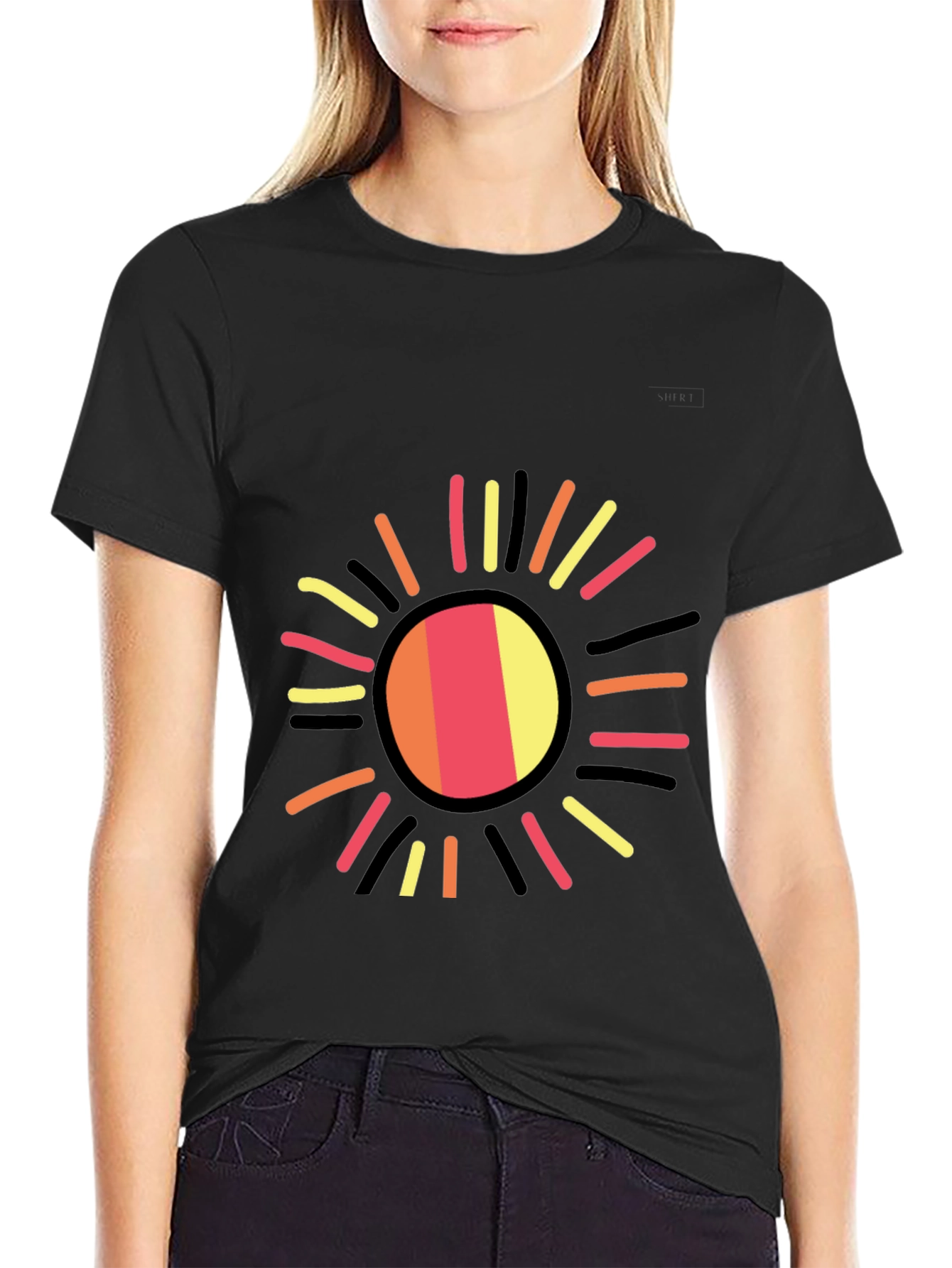 Radiant Sun Graphic Black T-Shirt