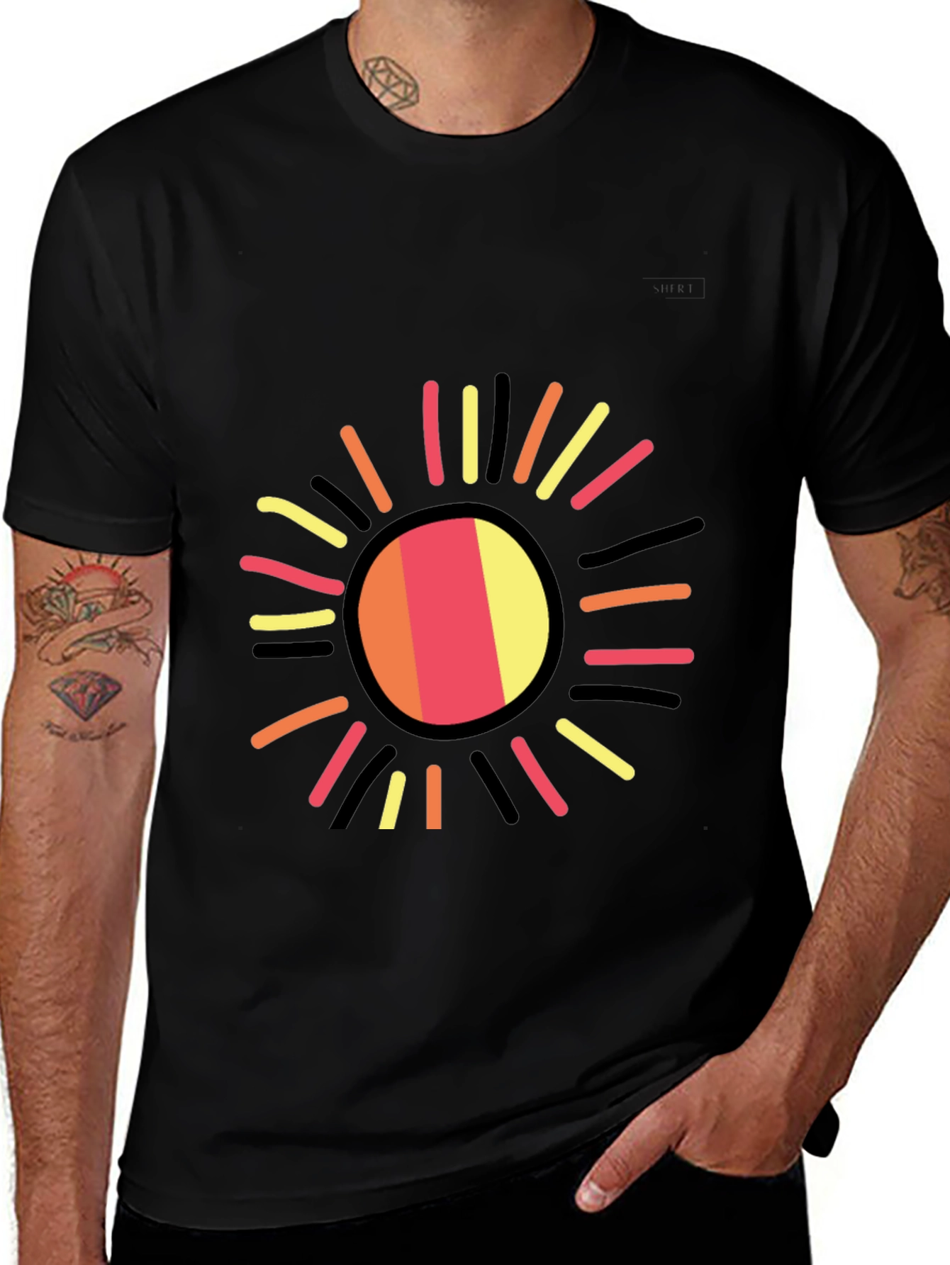 Radiant Sun Graphic Black T-Shirt