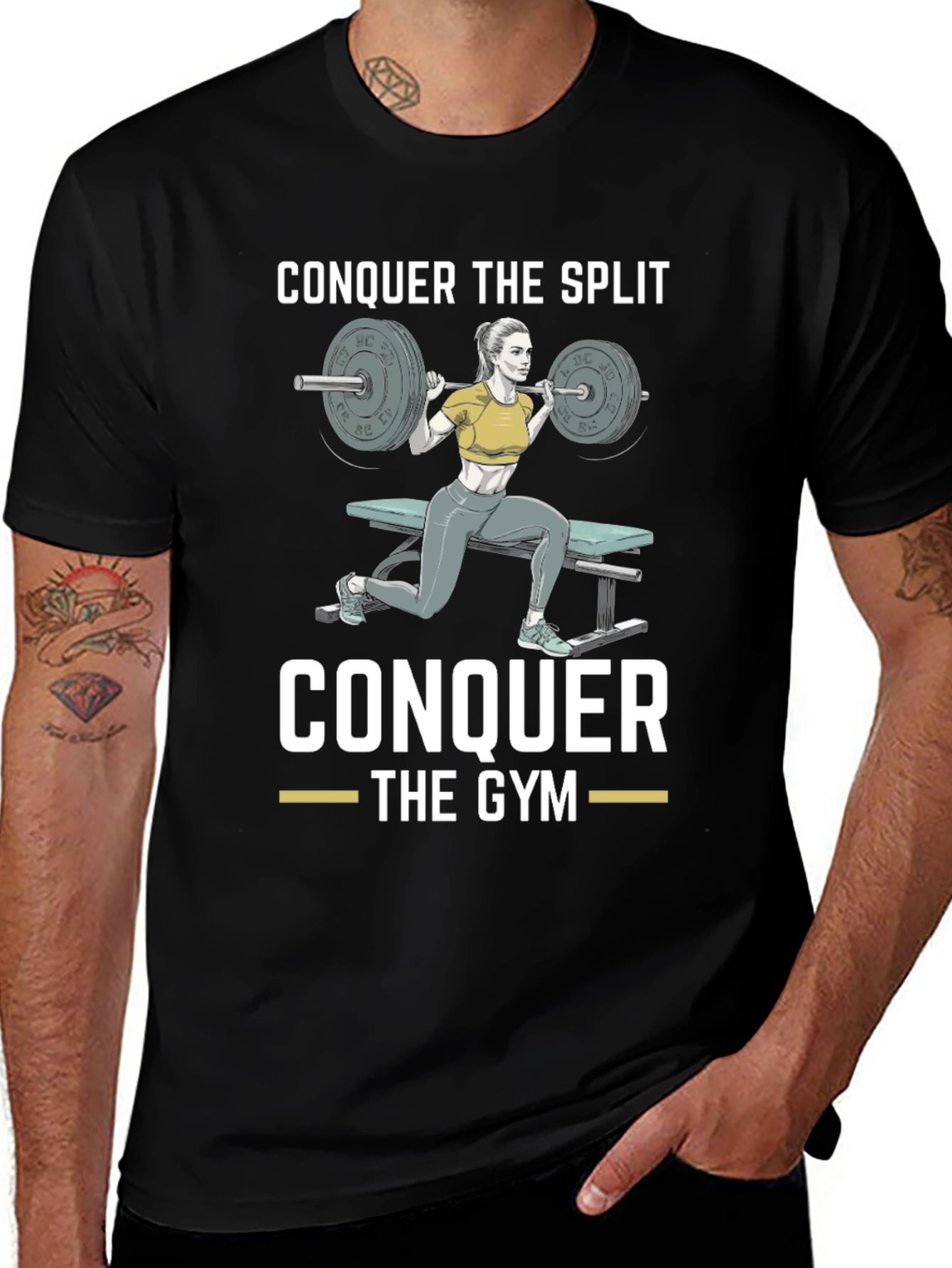 Conquer the Split Gym Workout T-Shirt