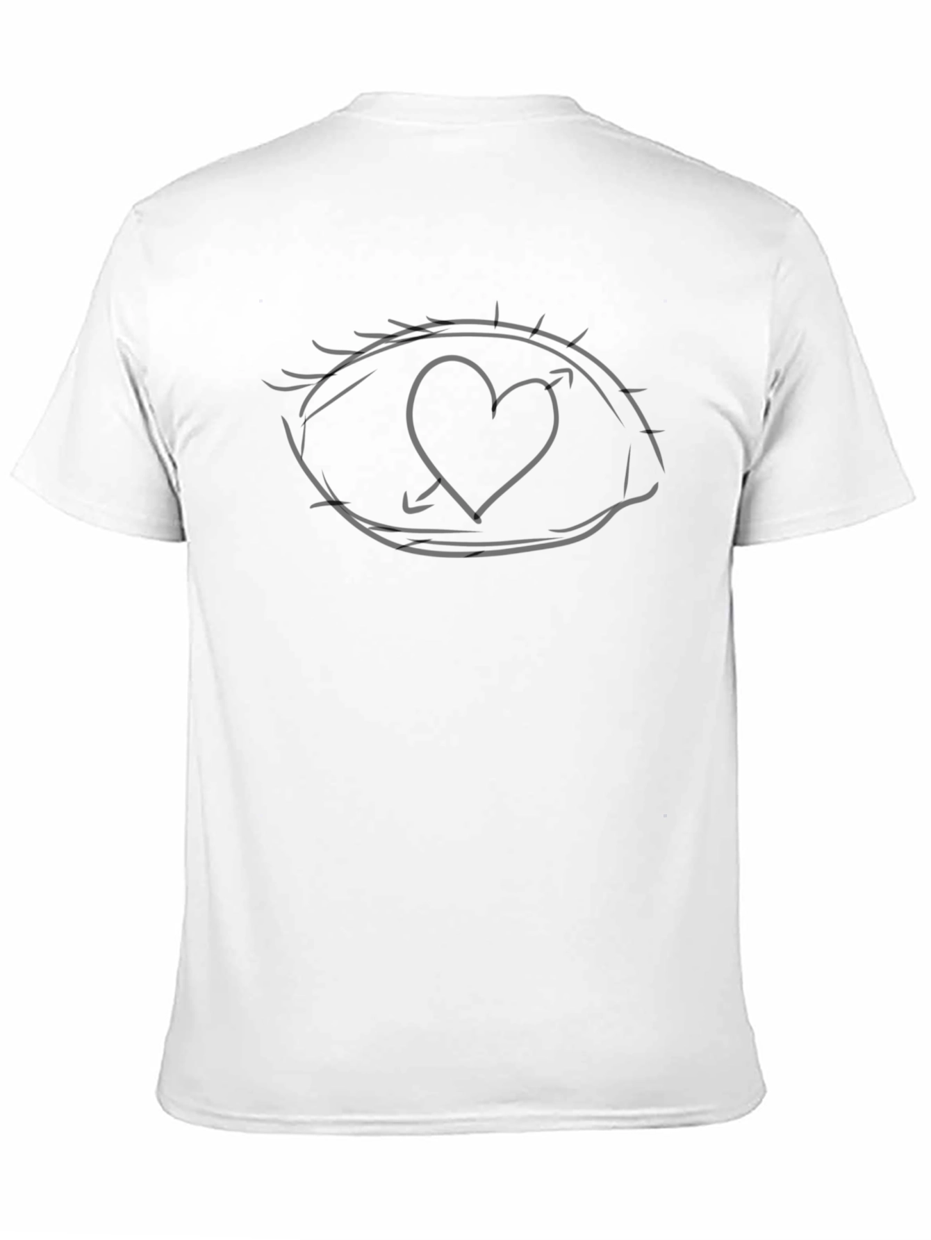 Heart Eye Graphic Tee - Black Cotton Casual Shirt
