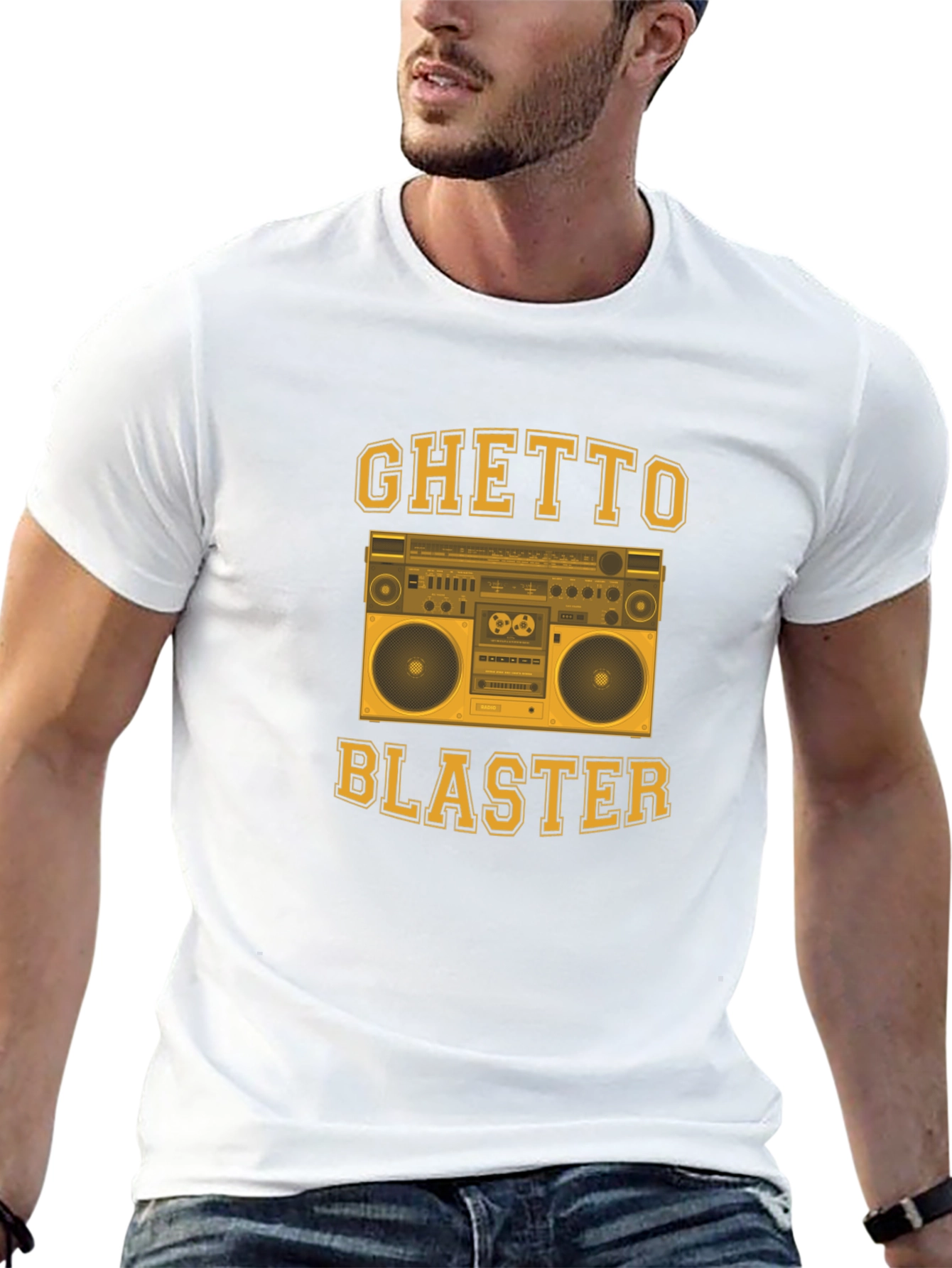 Ghetto Blaster Graphic Tee - Retro Boombox Design