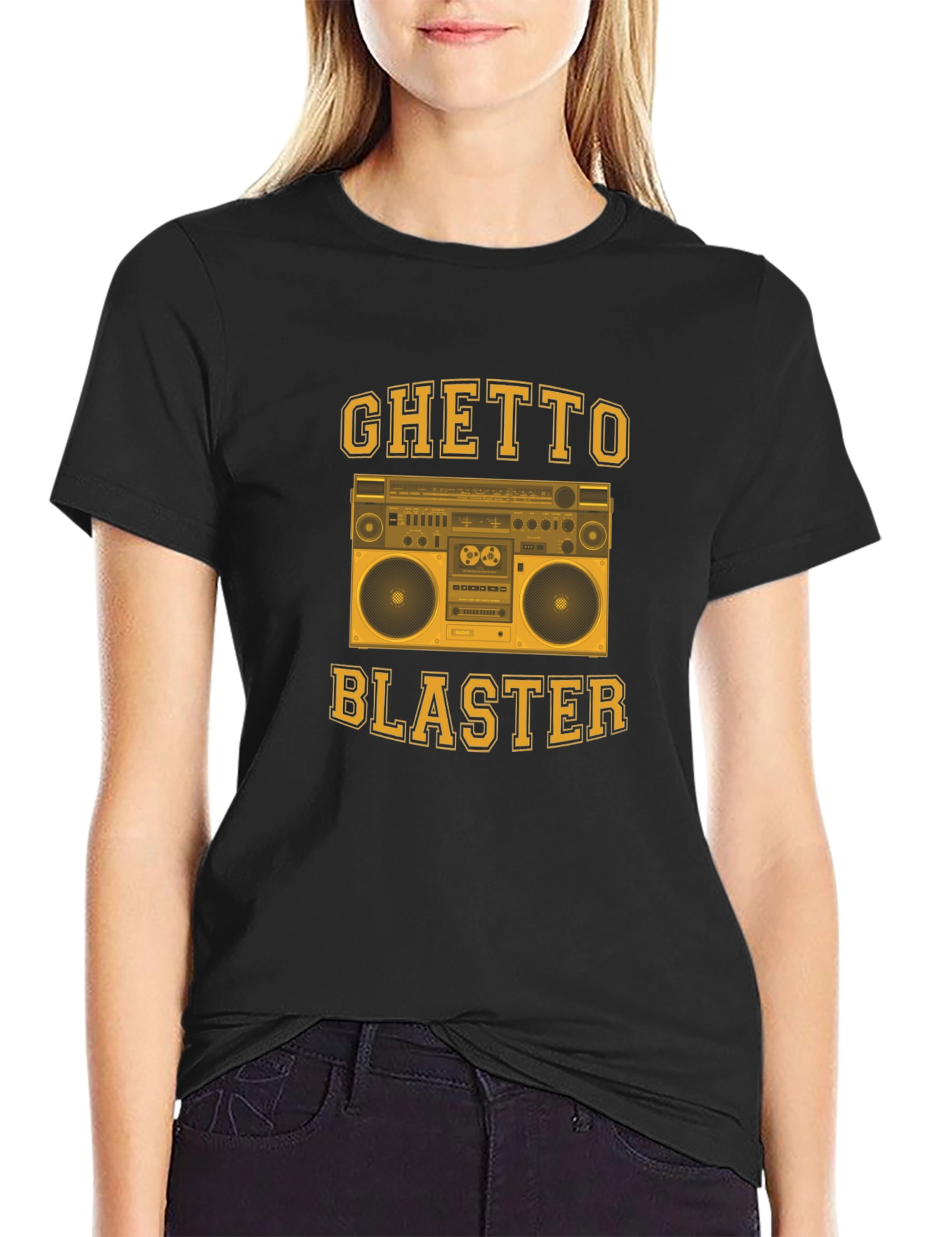 Ghetto Blaster Graphic Tee - Retro Boombox Design