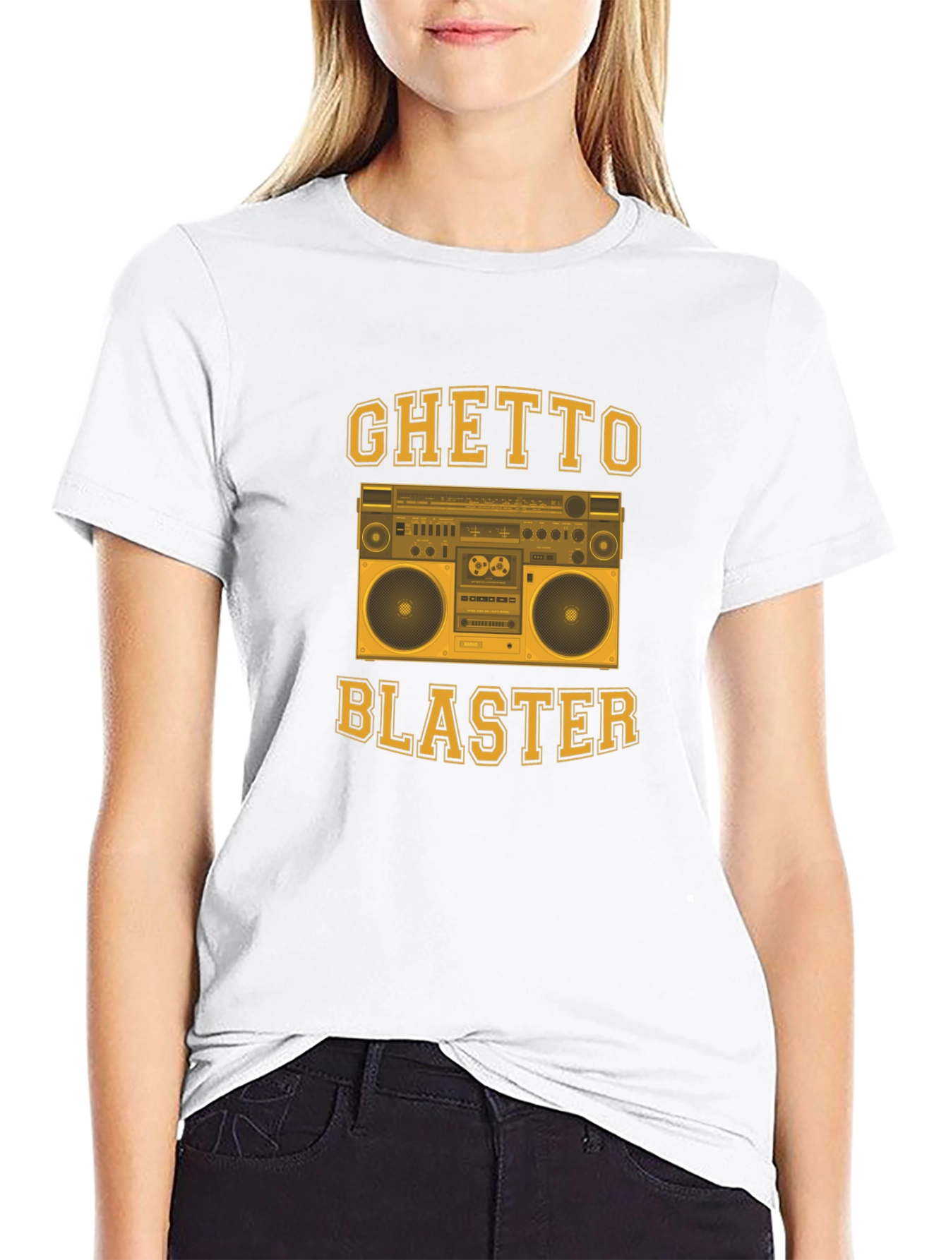 Ghetto Blaster Graphic Tee - Retro Boombox Design
