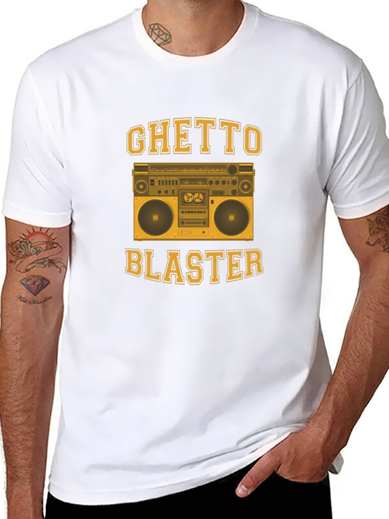 Ghetto Blaster Graphic Tee - Retro Boombox Design