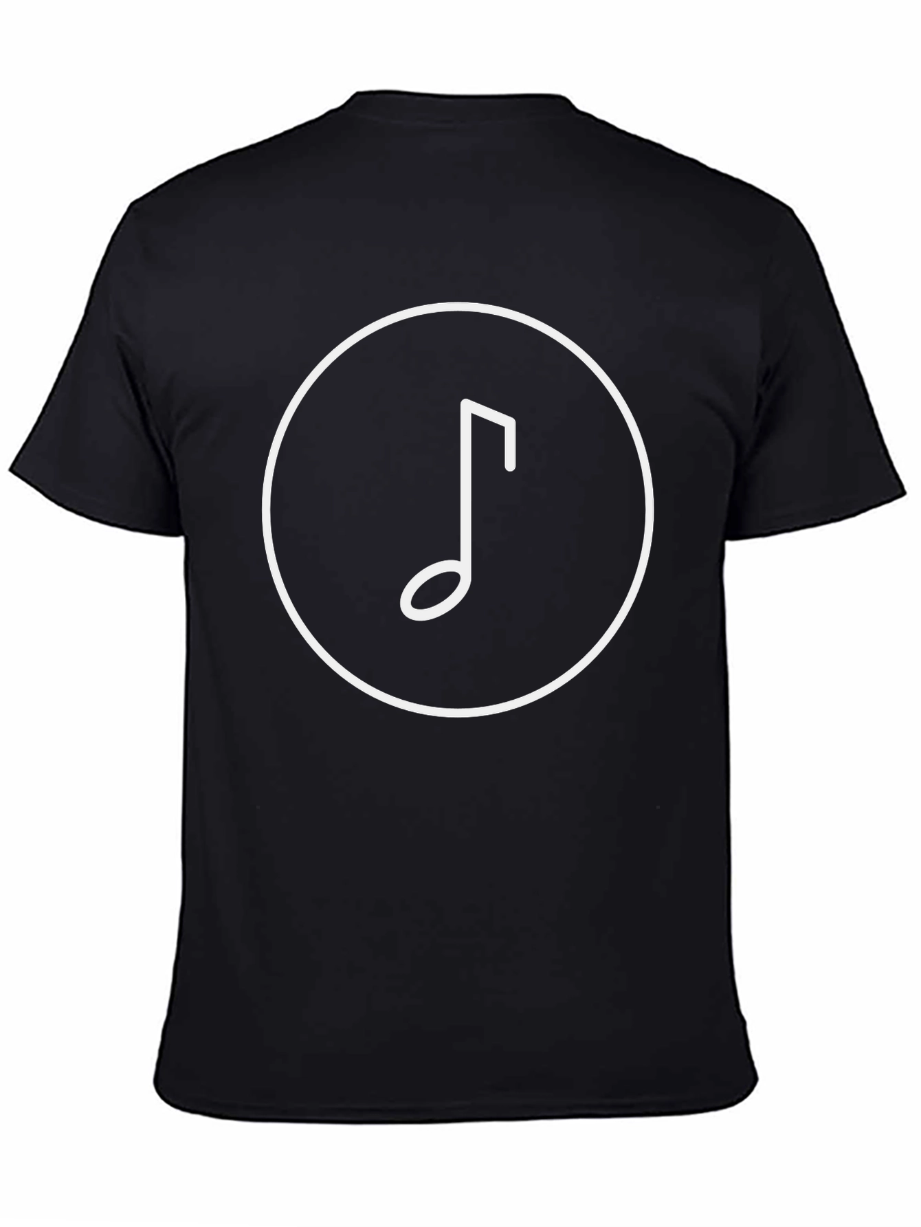 Music Note Graphic T-Shirt - Black